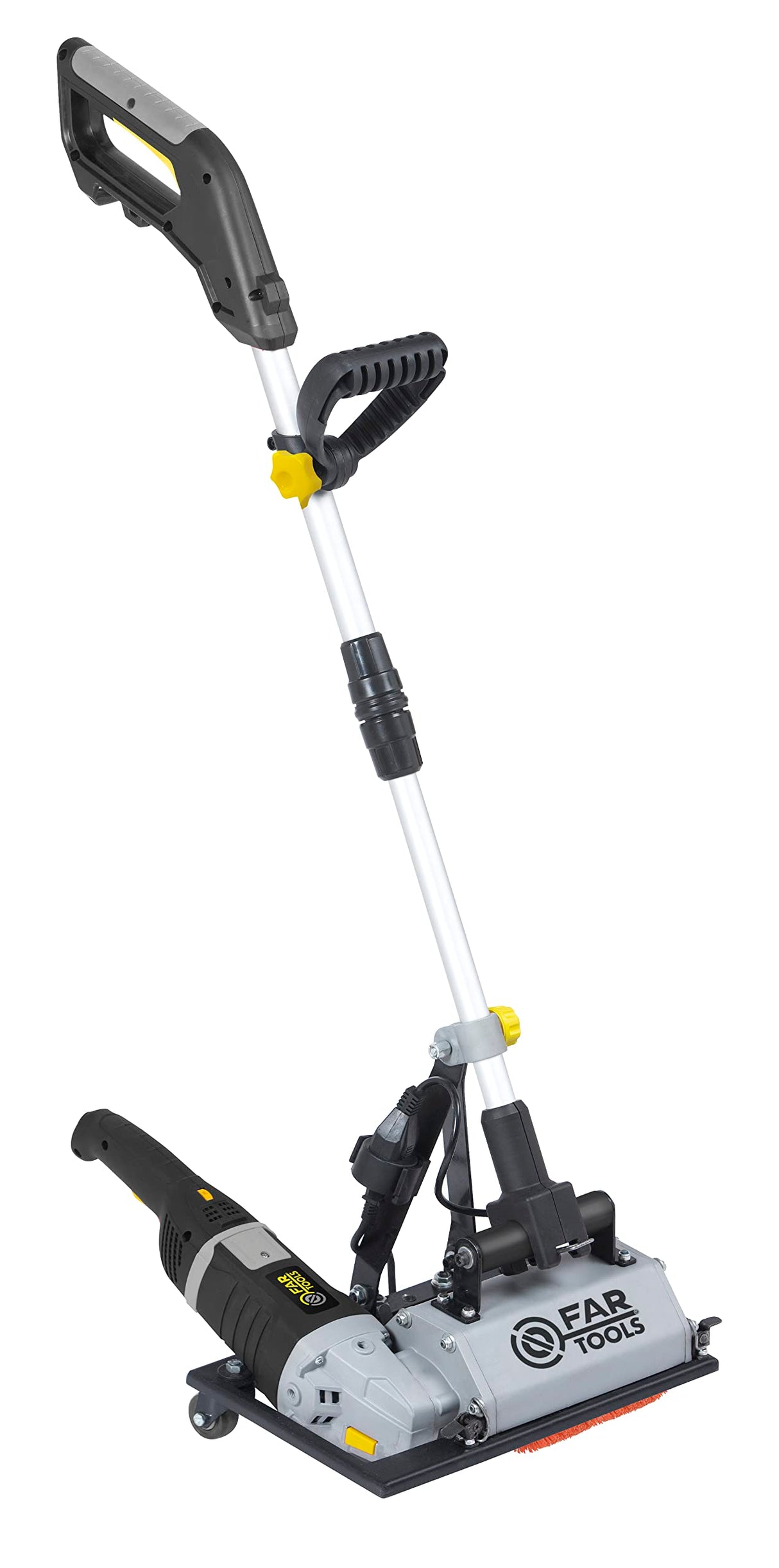 Fartools 115019 Rex H-200 - Renovador de pie telescópico (1800 W, 2 nailon, 120 mm de diámetro, 2 x 100 mm, muchos cepillos adaptables, decapado grandes superficies)