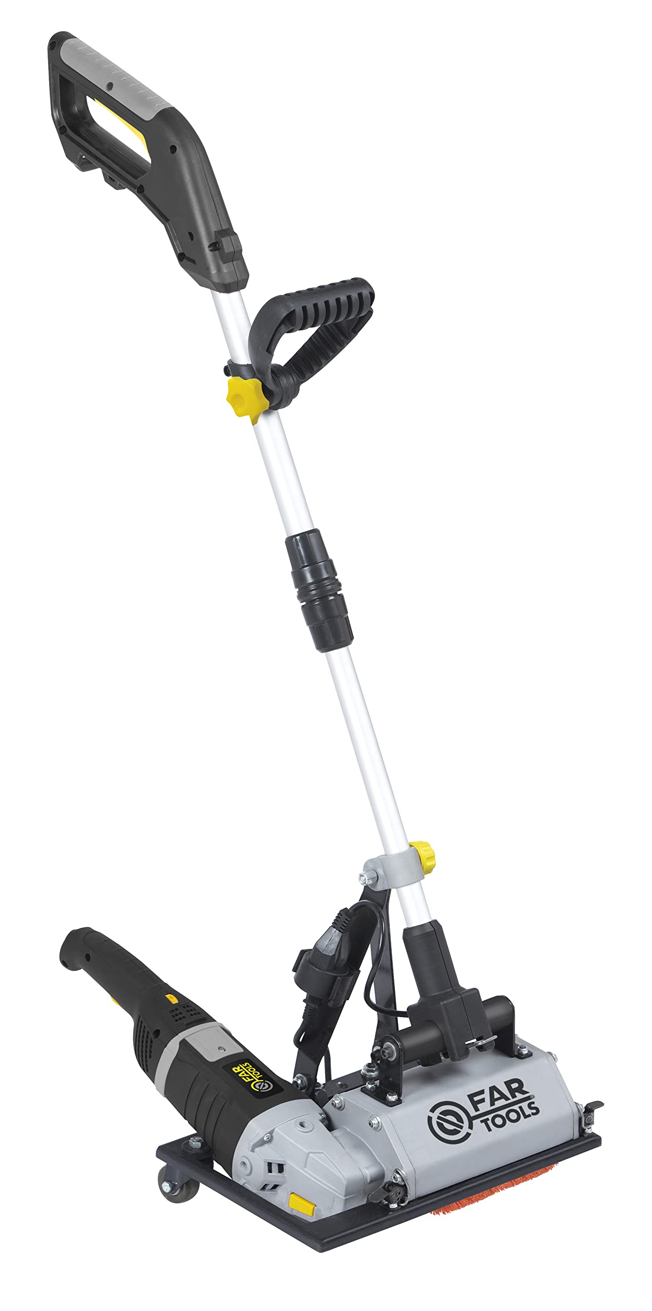 Fartools 115019 Rex H-200 - Renovador de pie telescópico (1800 W, 2 nailon, 120 mm de diámetro, 2 x 100 mm, muchos cepillos adaptables, decapado grandes superficies)