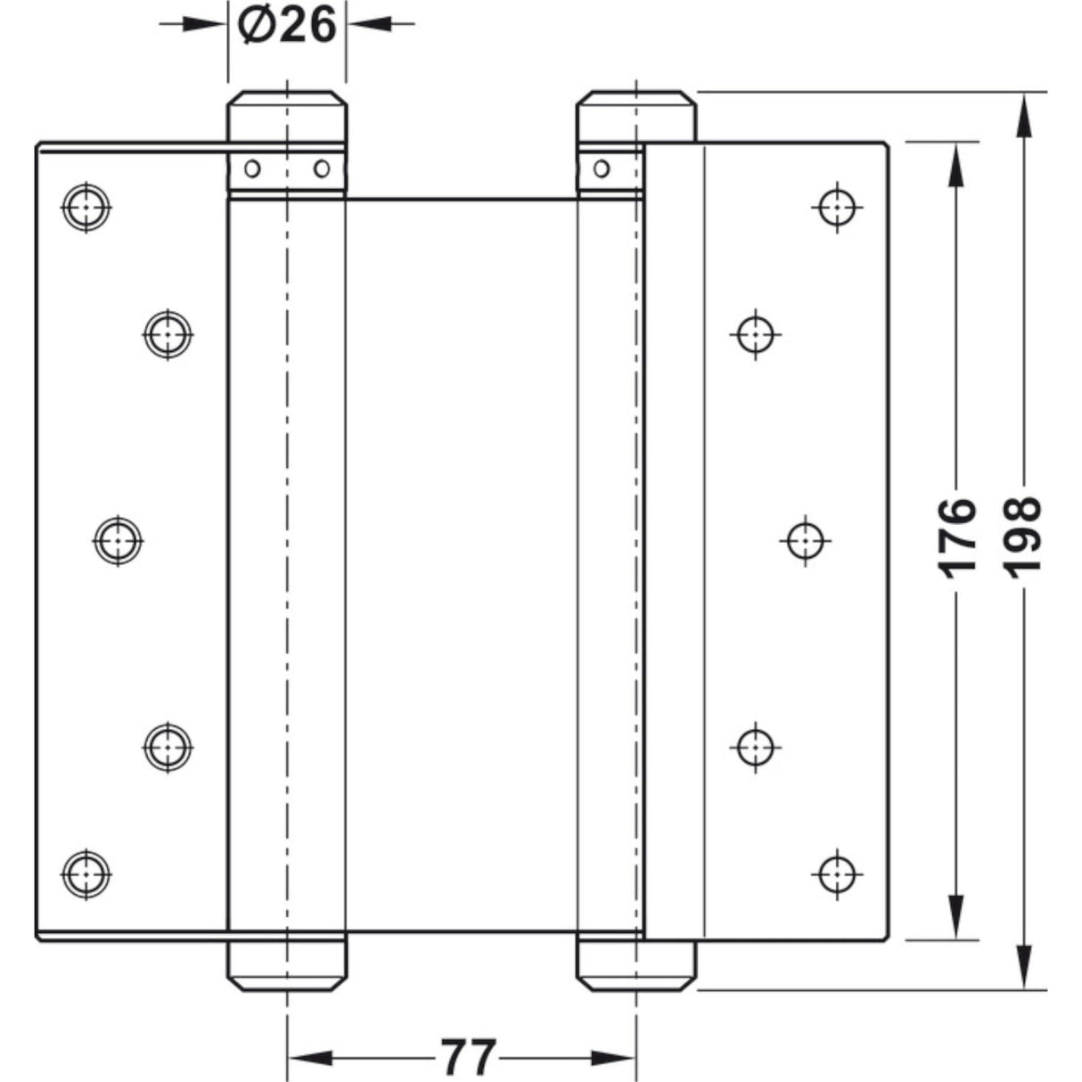 cyclingcolors 1x Par Bisagra de Puerta Vaivén Batiente de 180° con Resorte de Doble Acción para Puerta de Hasta 55 kg Western Saloon, Acero niquelado