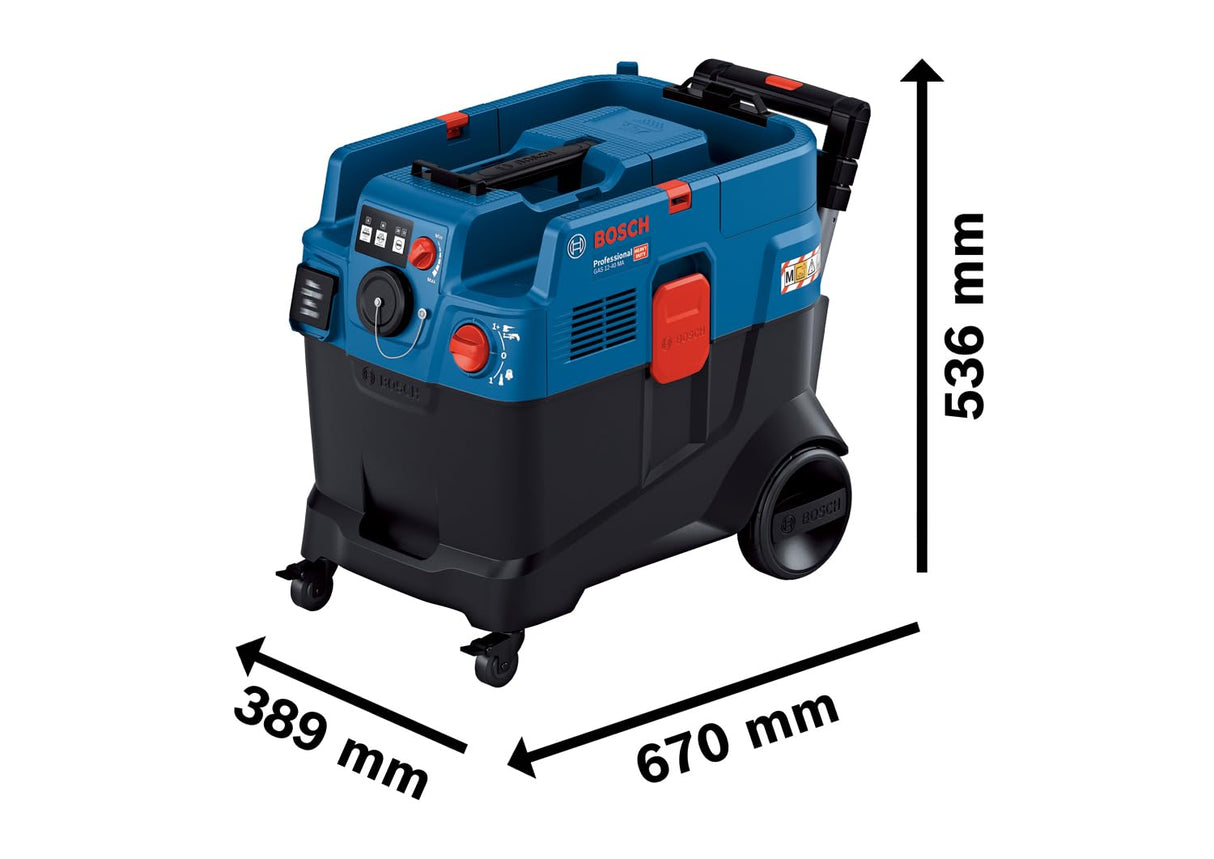 Bosch Professional aspirador universal GAS 12-40 MA (1200 W, limpieza automática del filtro (AFC), con filtro principal, manguera, adaptador PT combinado, boquilla de cepillo combinada)