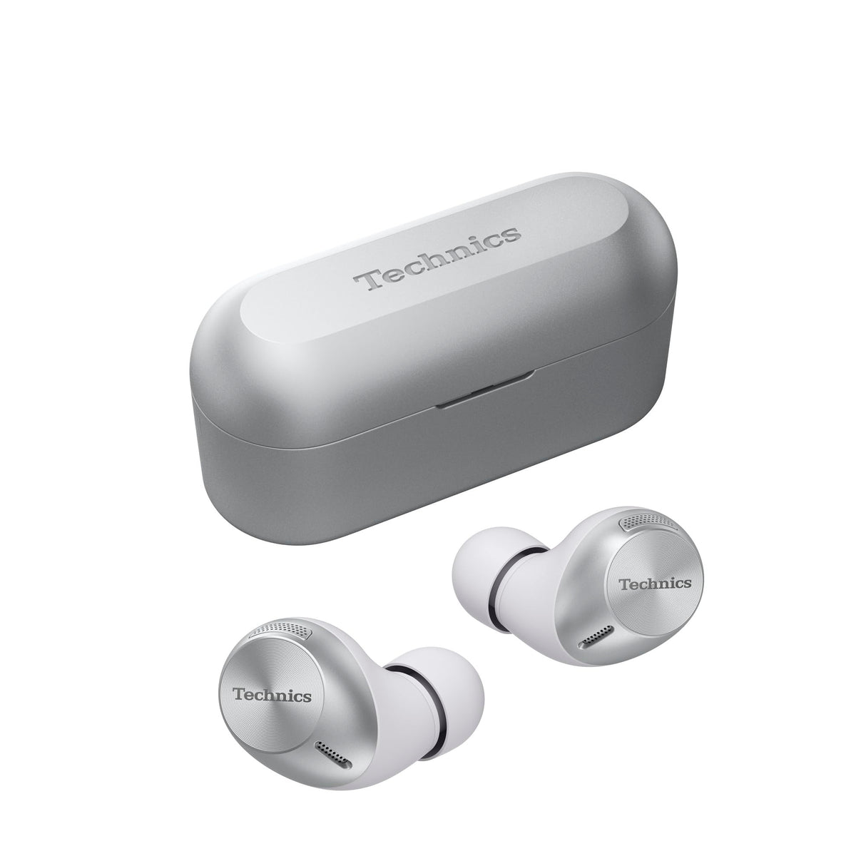 Technics EAH-AZ40M2ES Auriculares Inalámbricos con Cancelación De Ruido, Bluetooth Multipunto 3 Dispositivos, Cómodos Intraurales, Micrófono Integrado, Ajuste personalizable, Plata
