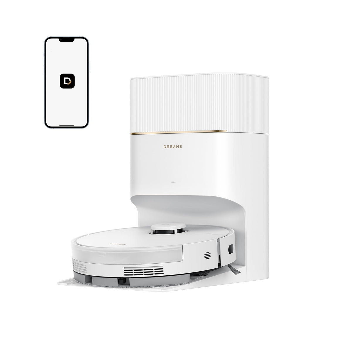 DREAME D20 Pro Plus Robot Aspirador y Fregado 2 en 1, 13.000 Pa, Cepillo Doble para Pelo de Mascotas, Limpieza de Esquinas, Vaciado, Navegación LDS, Esquiva con Láser, Suelos Duros/Alfombras, 5200 mAh