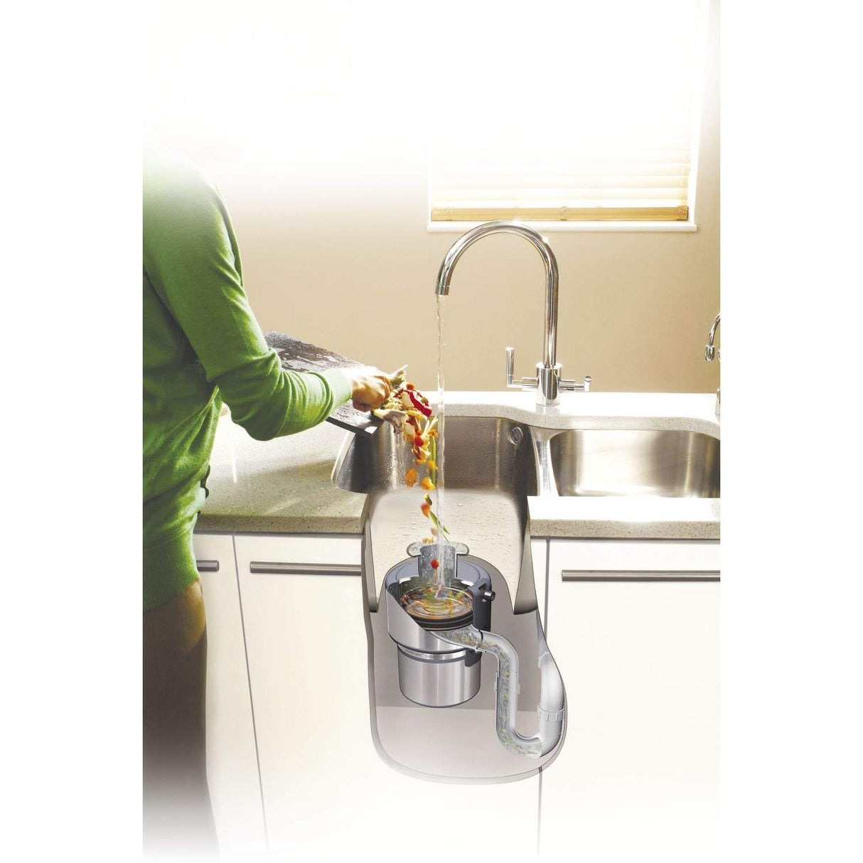 Basura para cocina de InSinkErator. Modelo 66, 0,75 CV con interruptor para aire, 1 unidad, 77971T