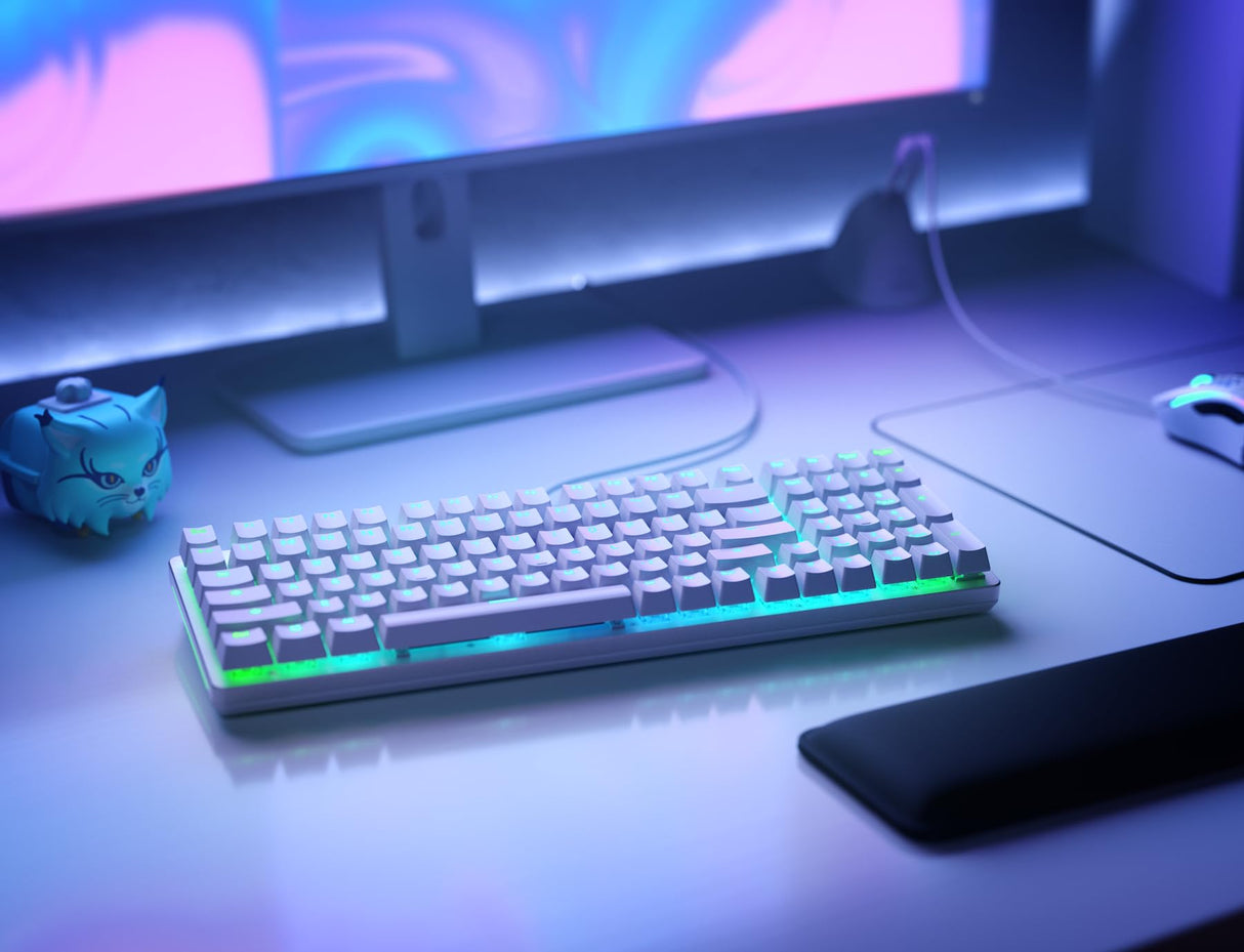 Glorious Gaming GMMK 2 Full Size (96%) - Teclado gaming mecánico, carcasa de aluminio, personalizable, keycaps dobles, switches Glorious Fox, RGB, distribuciones QWERTY inglés - Blanco
