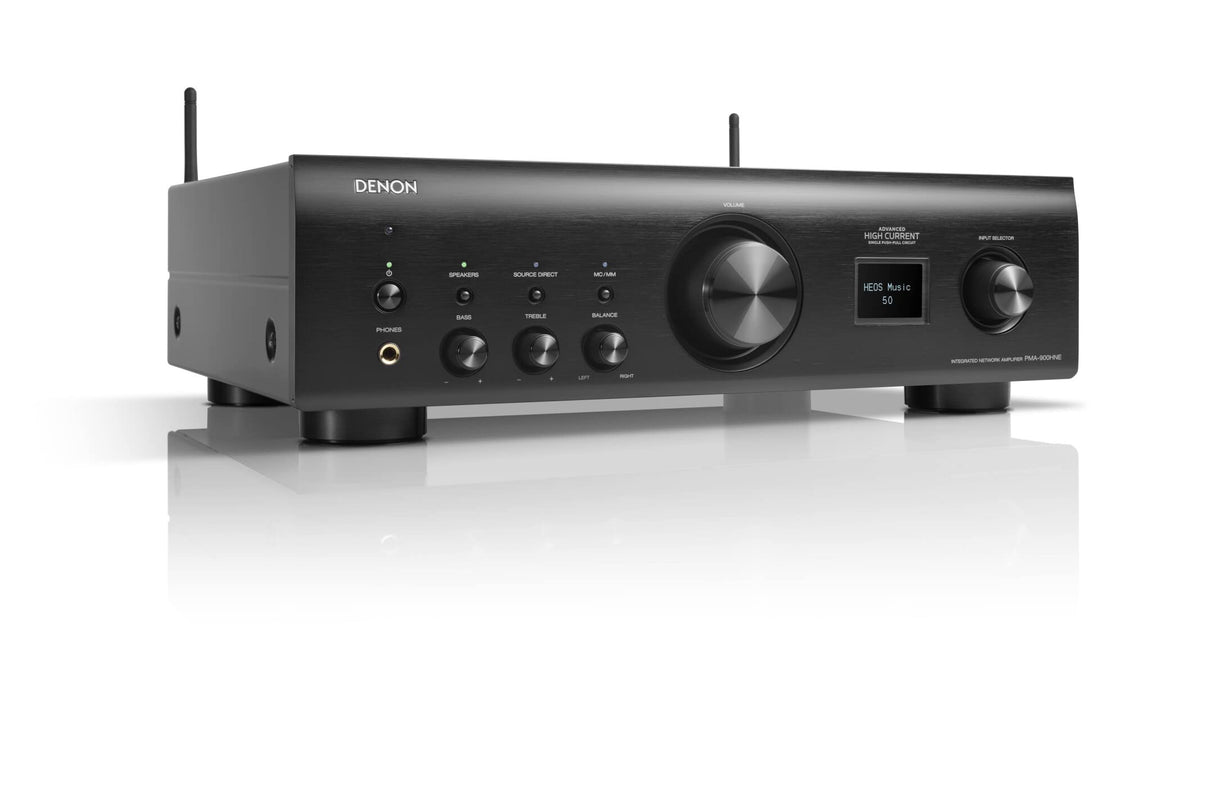 DENON Amplificador PMA-900HNE Hi-Fi, Amplificador estéreo con HEOS Integrado, 2 x 85 W, preamplificador Phono Integrado, Certificado Hi-Res, AirPlay 2, Bluetooth, Negro