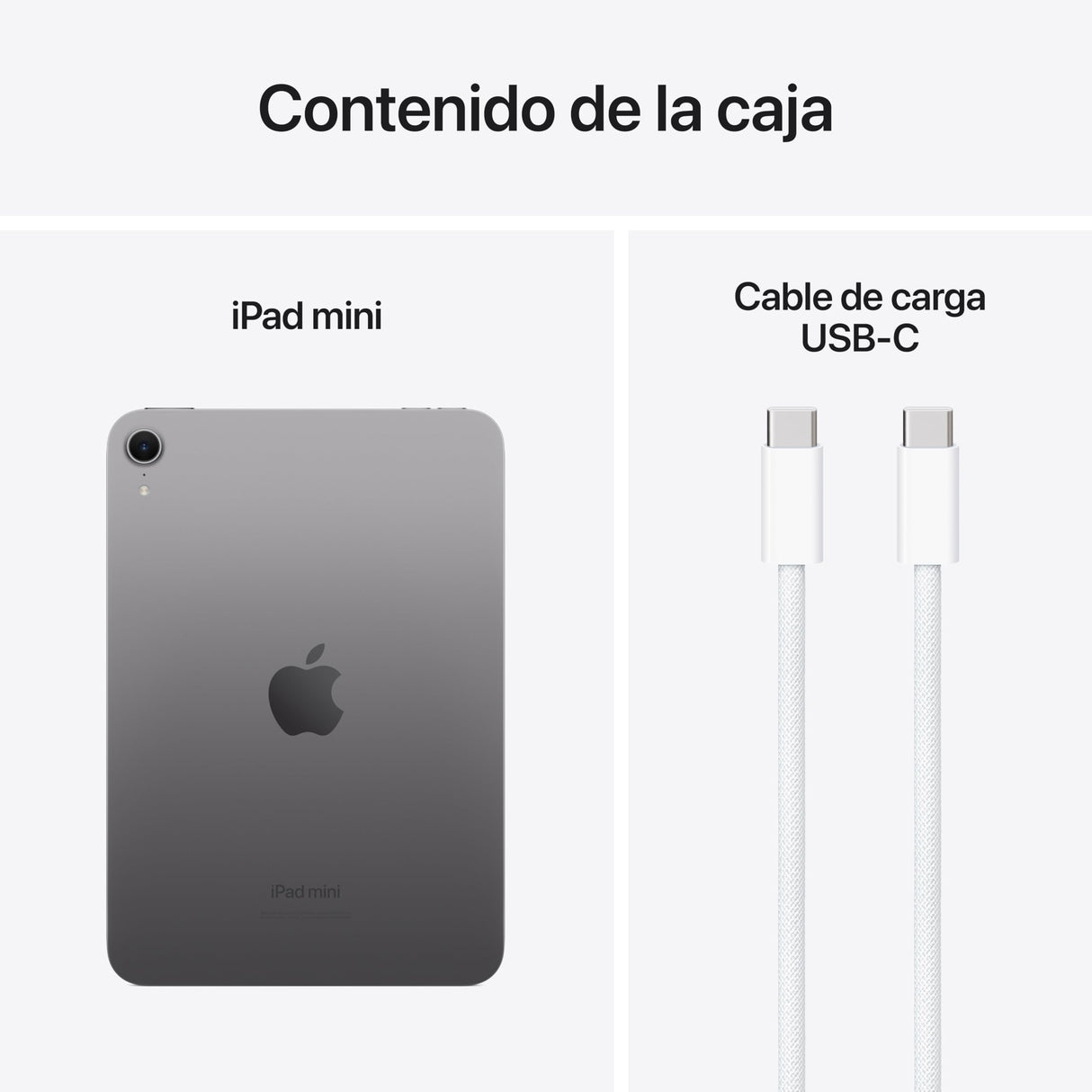 Apple iPad Mini (A17 Pro): Pantalla Liquid Retina de 8,3 Pulgadas, 128 GB, Wi Fi 6E, cámaras Frontal y Trasera de 12 Mpx, Touch ID, autonomía para un día Entero – Gris Espacial