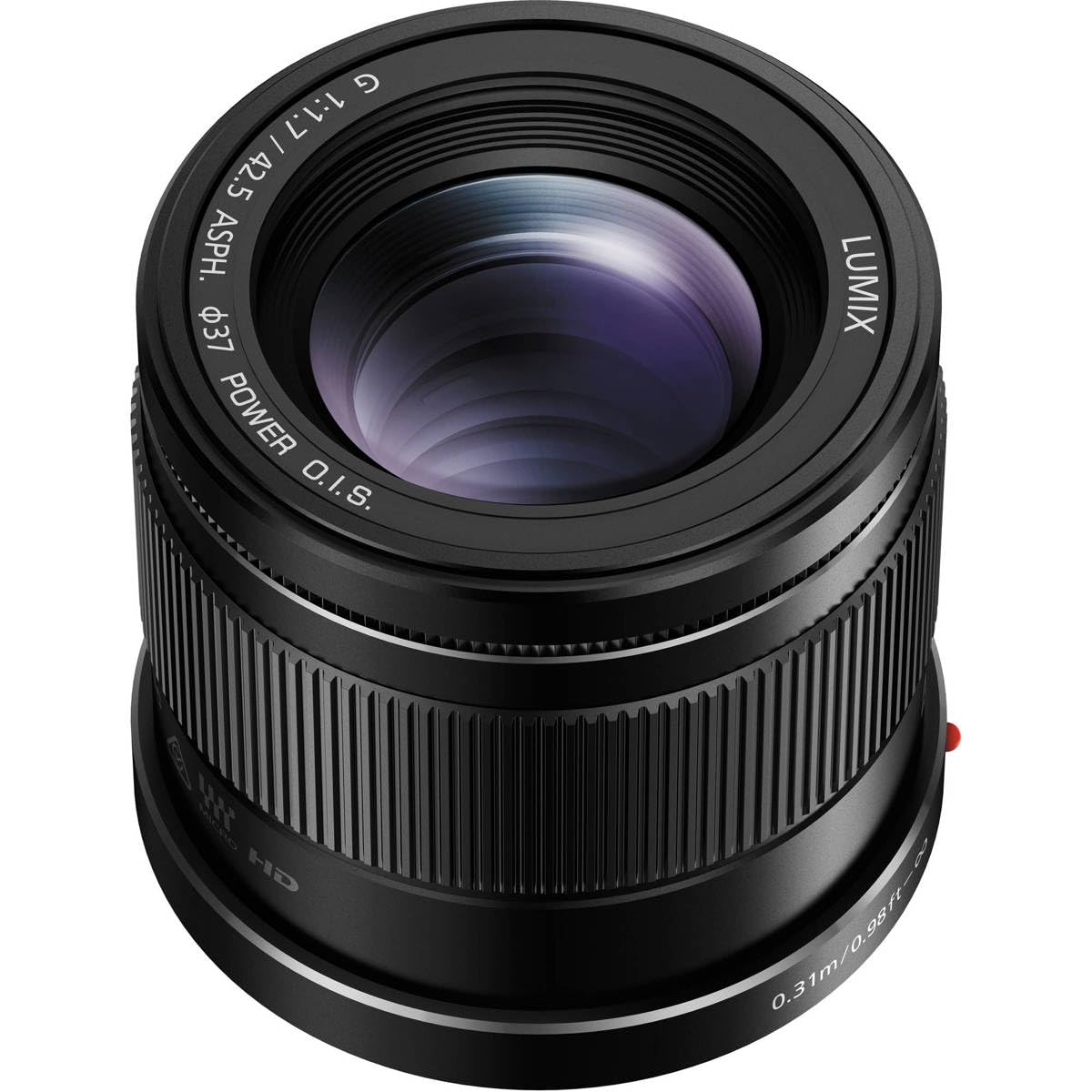 Lente Panasonic LUMIX G, 42.5MM, F1.7 ASPH., MIRRORLESS Micro Cuatro TERCEROS, Power Optical I.S., H-HS043K (EE.UU. Negro)