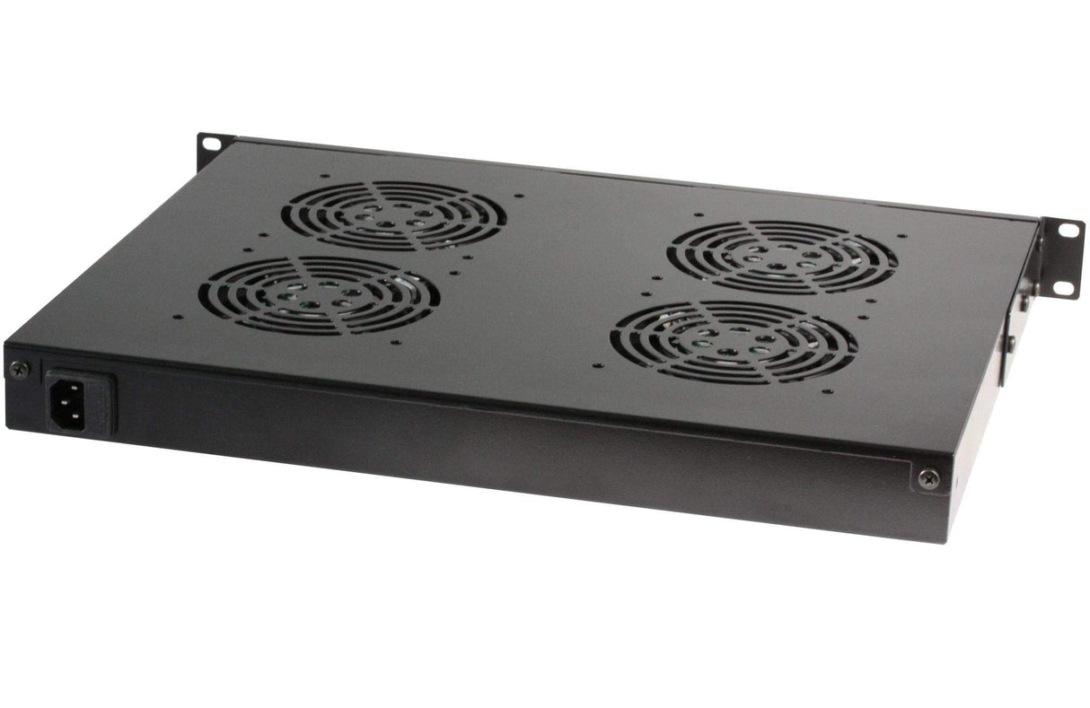Techly I-CASE FAN-TC4B accesorio de bastidor Bandeja del ventilador - Accesorio de rack (Bandeja del ventilador, Negro, 4 Ventilador(es), 1U, 1,8 m, IP65)