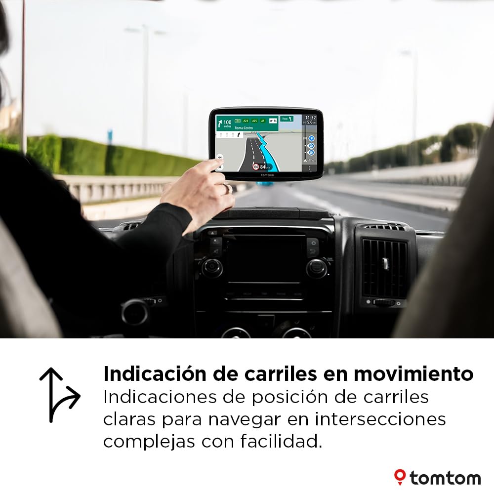 Tomtom GPS GO Camper Tour 2ª generación para Autocaravana y Caravana, Pantalla de 6" con PI para Autocaravana y Caravana, Actualización Wi-FI,Tráfico TomTom, Alertas de Zonas de peligro. Mapas Europa