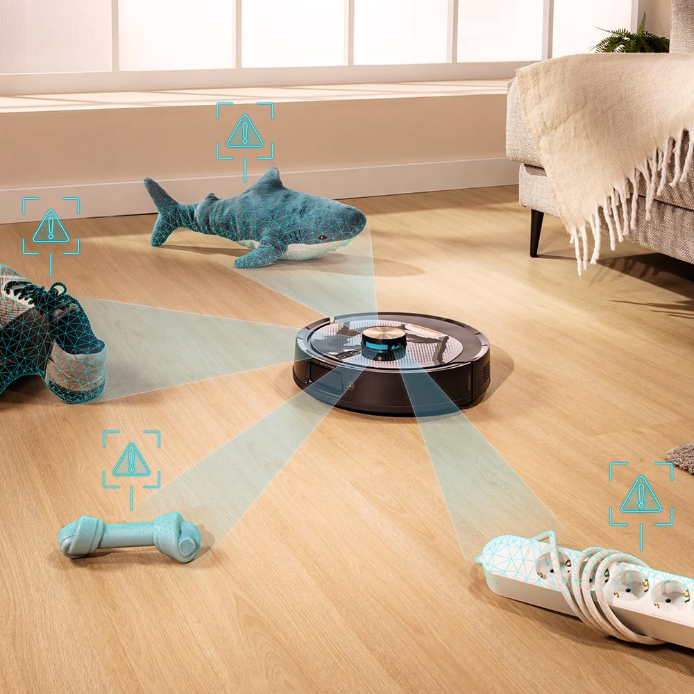 Cecotec Robot Aspirador y Friegasuelos con IA Conga M100 Spin AI. Inteligencia Artificial, 20000Pa, Cepillo de Silicona Antienredos, Mopas Giratorias, Autonomía hasta 220 m², Control App 3.0