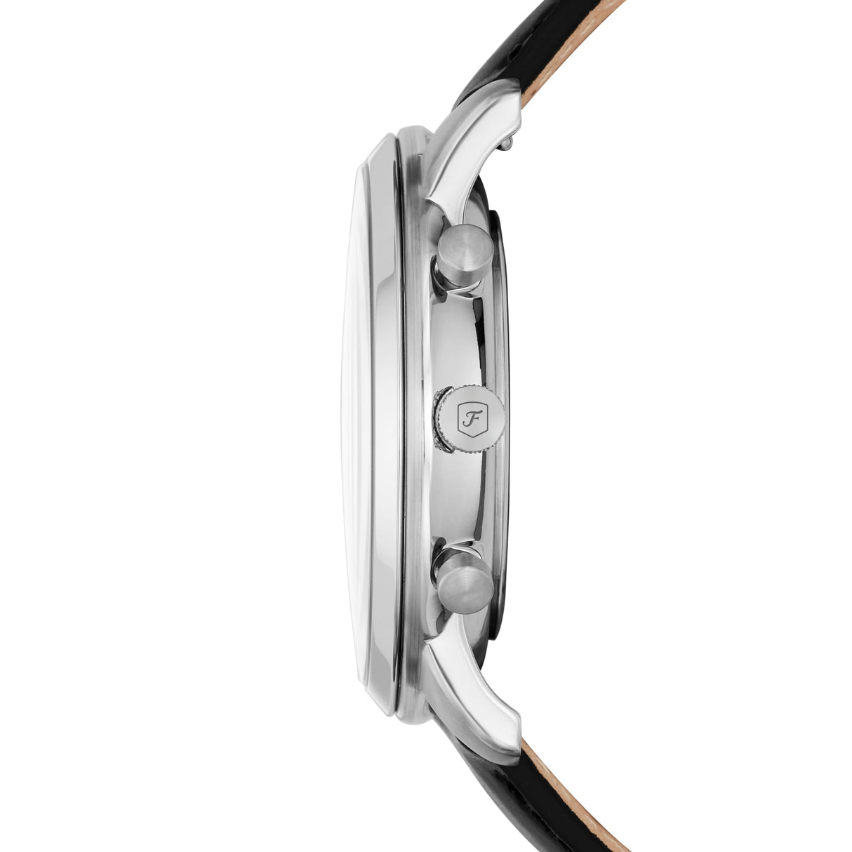 Fossil Reloj Neutra para hombre, movimiento cronógrafo de cuarzo con correa de piel, Negro y tono plata