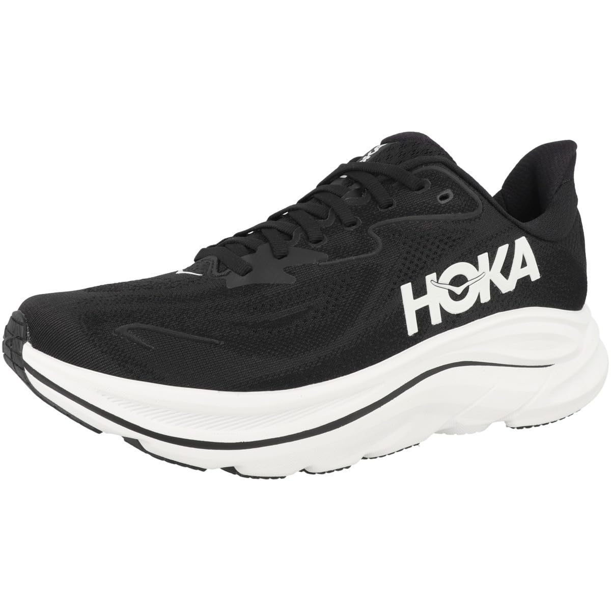 HOKA One One 1162030-BWHT Clifton 10 Hombre Black/White EU 46