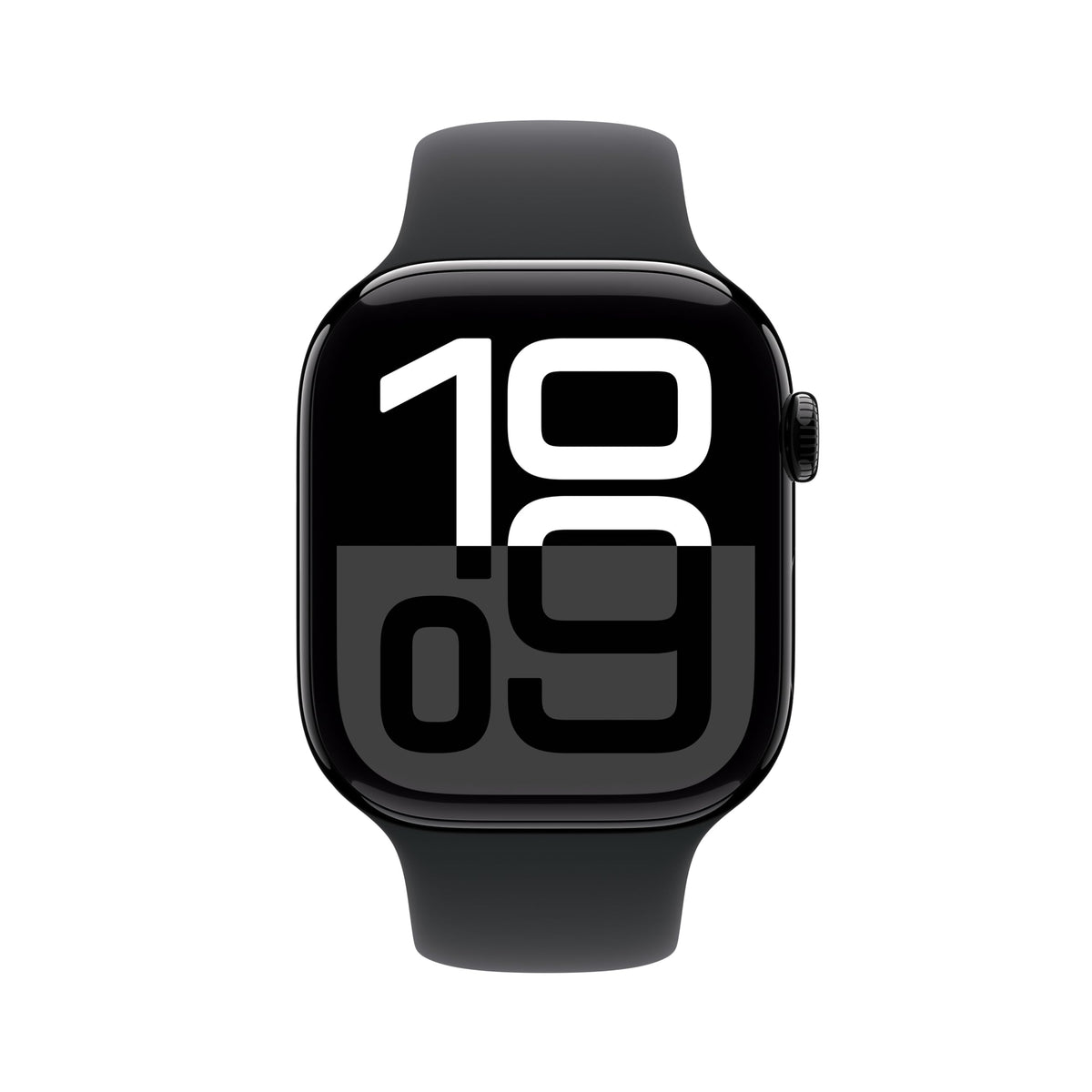 Apple Watch Series 10 GPS Smartwatch con Caja de Aluminio Negro Brillante de 46 mm y Correa Deportiva Negro - Talla M/L. Monitor de entreno, App ECG, Pantalla Retina Siempre Activa