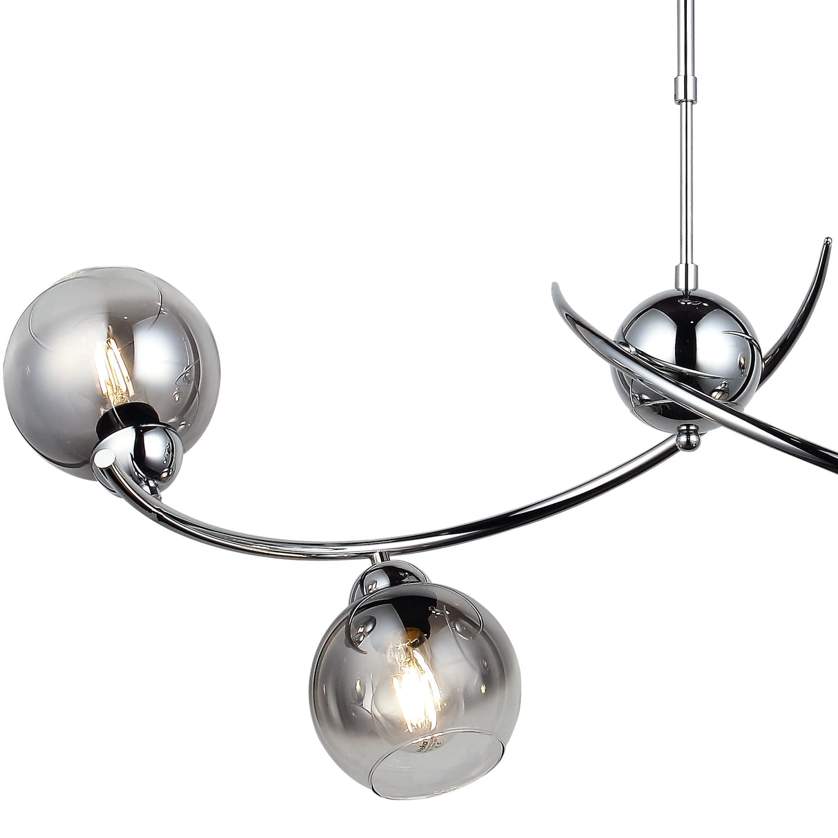 Homemania 1567-51-04-L Lámpara de Suspensión Hedra, Araña, Lámpara de Techo, Metal, Vidrio, Cromo, 22 x 44 x 95 cm, 4 x E27, Max 40W