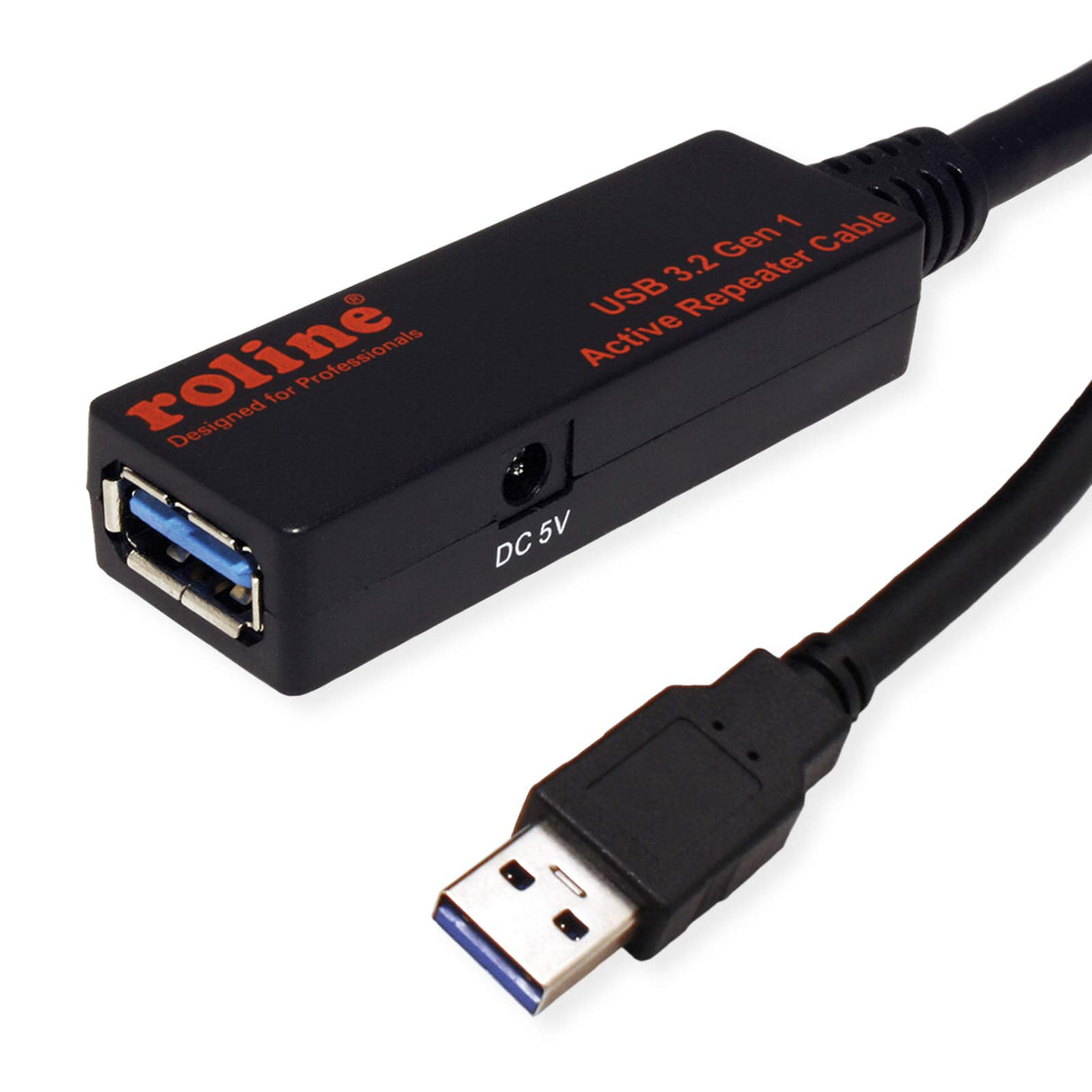 ROLINE Cable repetidor Activo USB 3.2 Gen 1, Negro, 20 m
