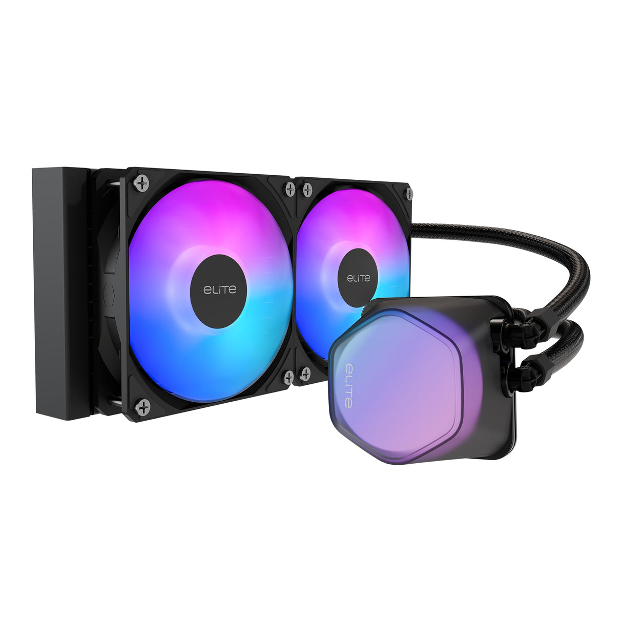 Cooler Master MasterLiquid ML240 Illusion AIO - Enfriador líquido de CPU de bucle cerrado, cúpula translúcida, bomba de doble cámara de 3ª generación, radiador 240, halo MF120 dual para AMD