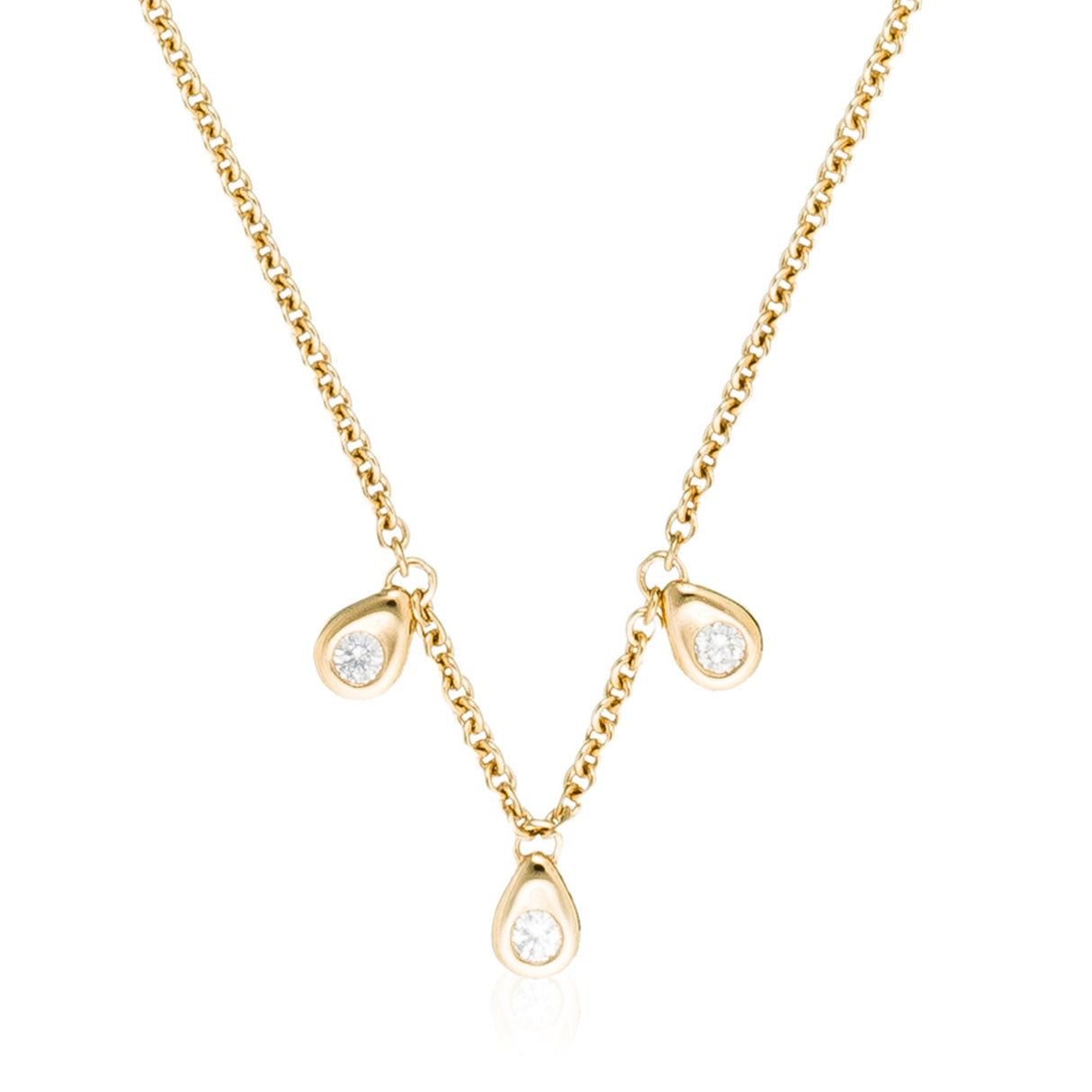 Orphelia TR-006 - Collar de mujer de oro amarillo (18k) con 3 diamantes, 45 cm