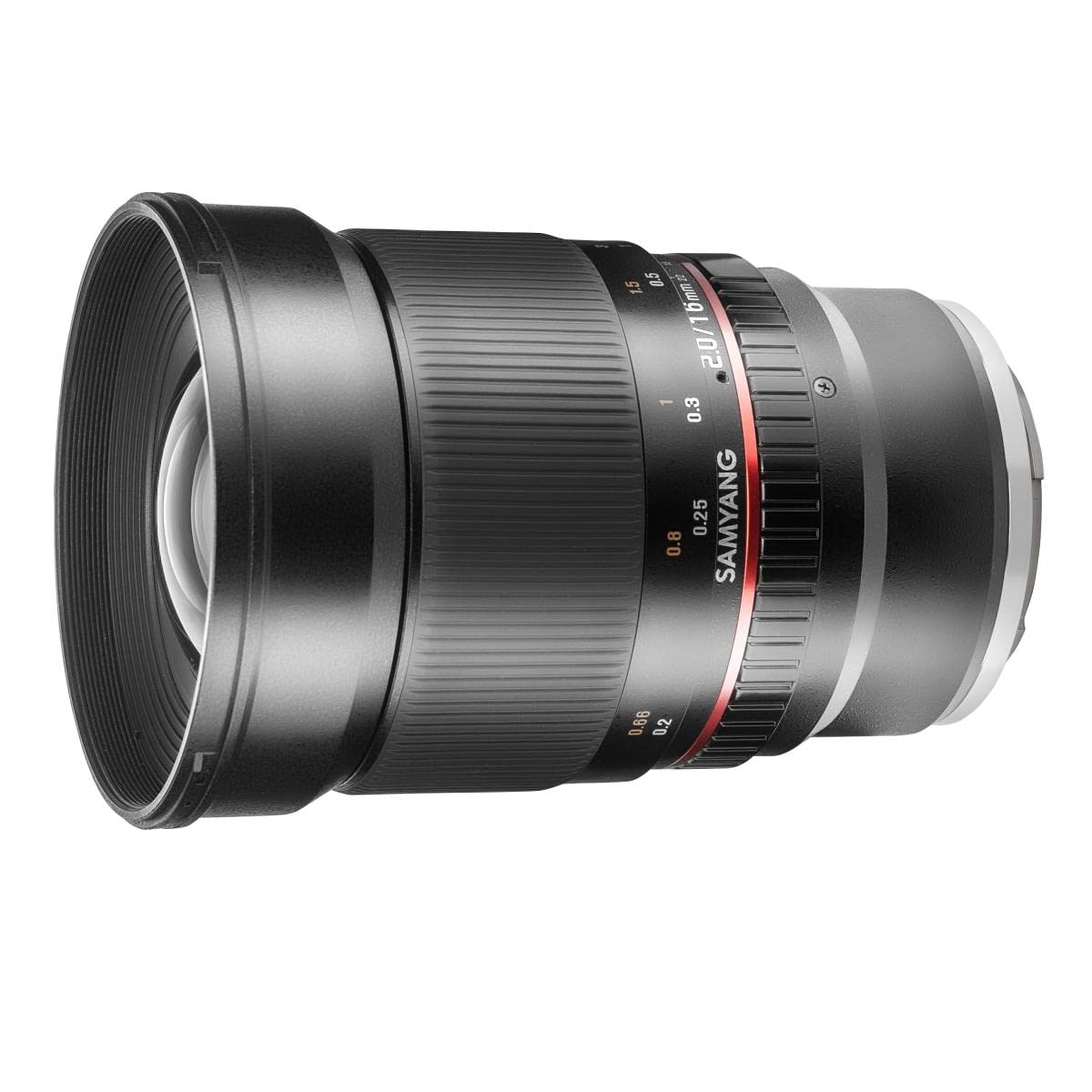 Samyang F1120710101 - Objetivo fotográfico DSLR para Fuji X (Distancia Focal Fija 16mm, Apertura f/2-22 ED AS UMC CS, diámetro Filtro: 77mm), Negro