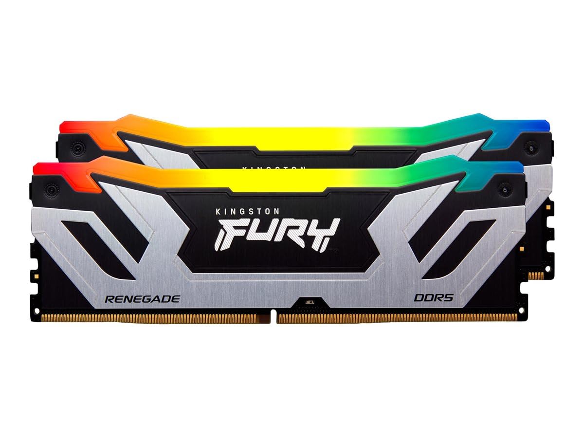Kingston FURY Renegade Plata RGB XMP 48GB 8400MT/s DDR5 CL40 CUDIMM Memoria gamer para Ordenadores de sobremesa (Kit de 2) - KF584CU40RSAK2-48