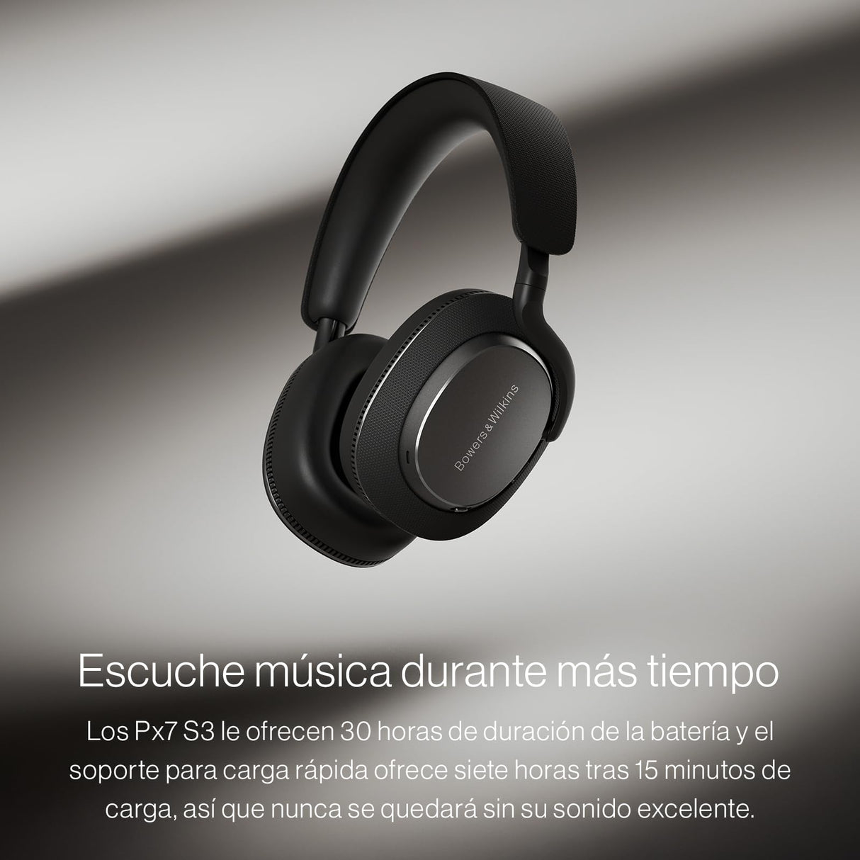 Bowers & Wilkins Px7 S3 Auriculares Over-Ear Bluetooth, Cancelación de Ruido, Sonido Hi-Res, aptX Lossless, 30h Reproducción, 8 Micrófonos, Carga Rápida - Negro Antracita