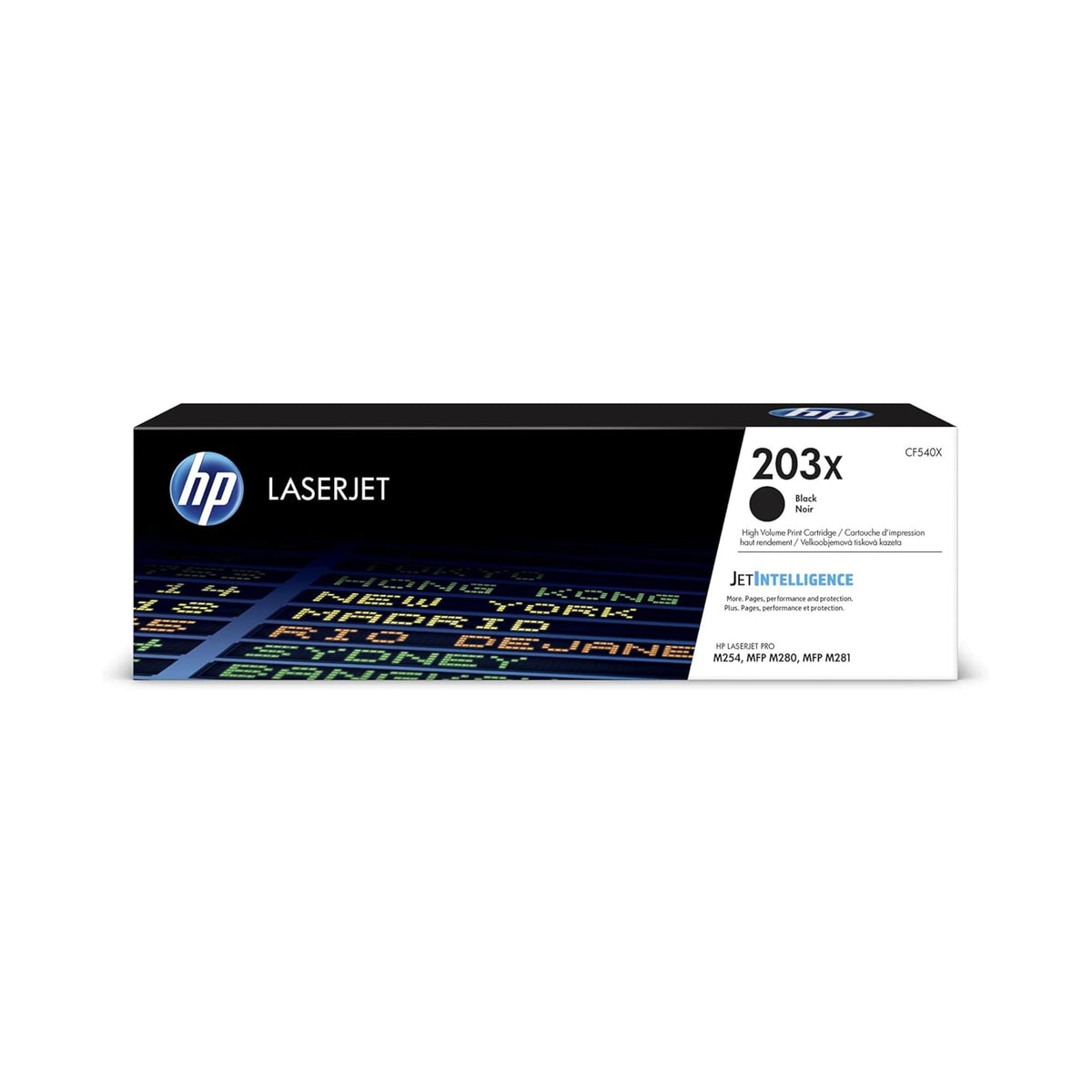 HP 203X CF540X Negro, Cartucho Tóner de Alta Capacidad Original, de 3.200 páginas, para impresoras HP Color LaserJet Pro serie 254, 280 y 281