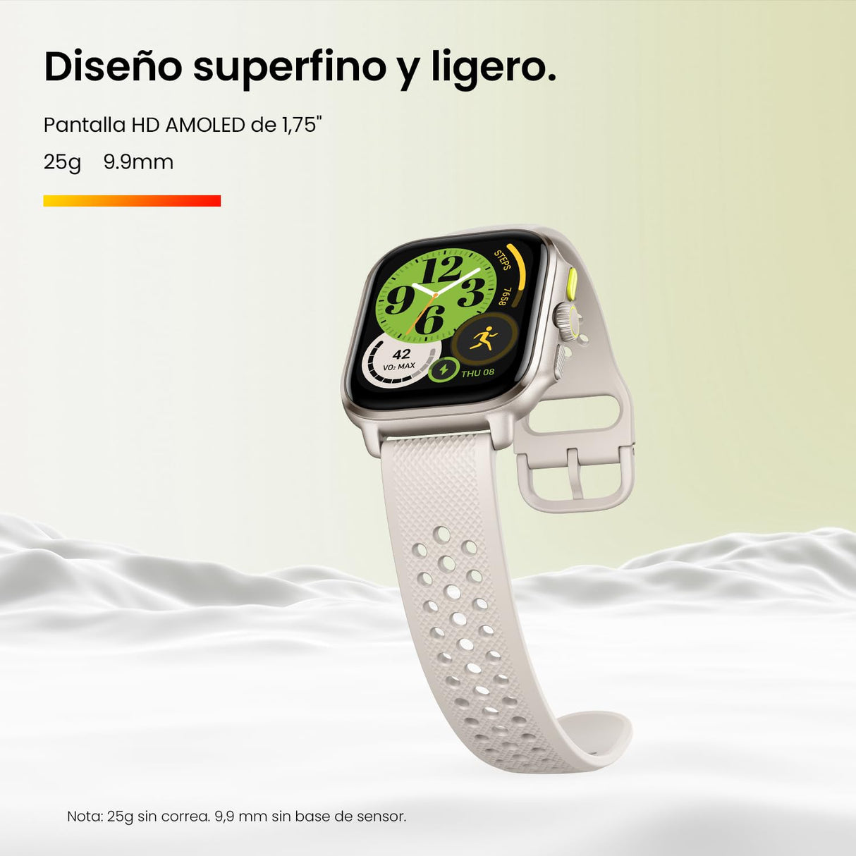 Amazfit Cheetah Square 44mm Reloj Inteligente Ligero para Correr con GPS de Doble Banda, mapas sin conexión,Monitor frecuencia cardíaca,oxígeno Sangre, Zepp Fitness