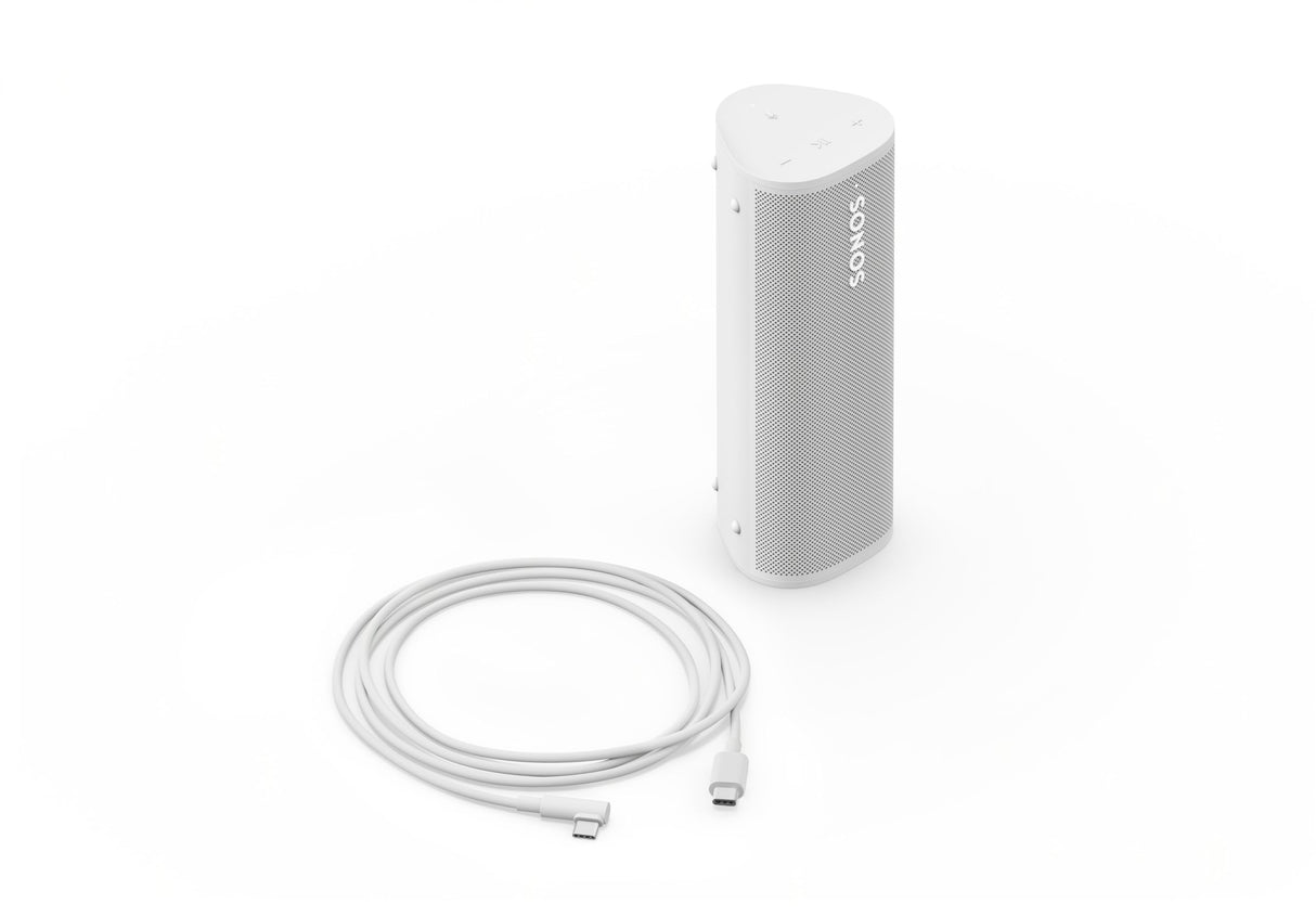 Sonos Roam 2 | Altavoz portátil Impermeable y Ligero con Bluetooth, Wi-Fi, 10 Horas de autonomía, Control por Voz y Uso Tanto en Interior como Exterior - Blanco