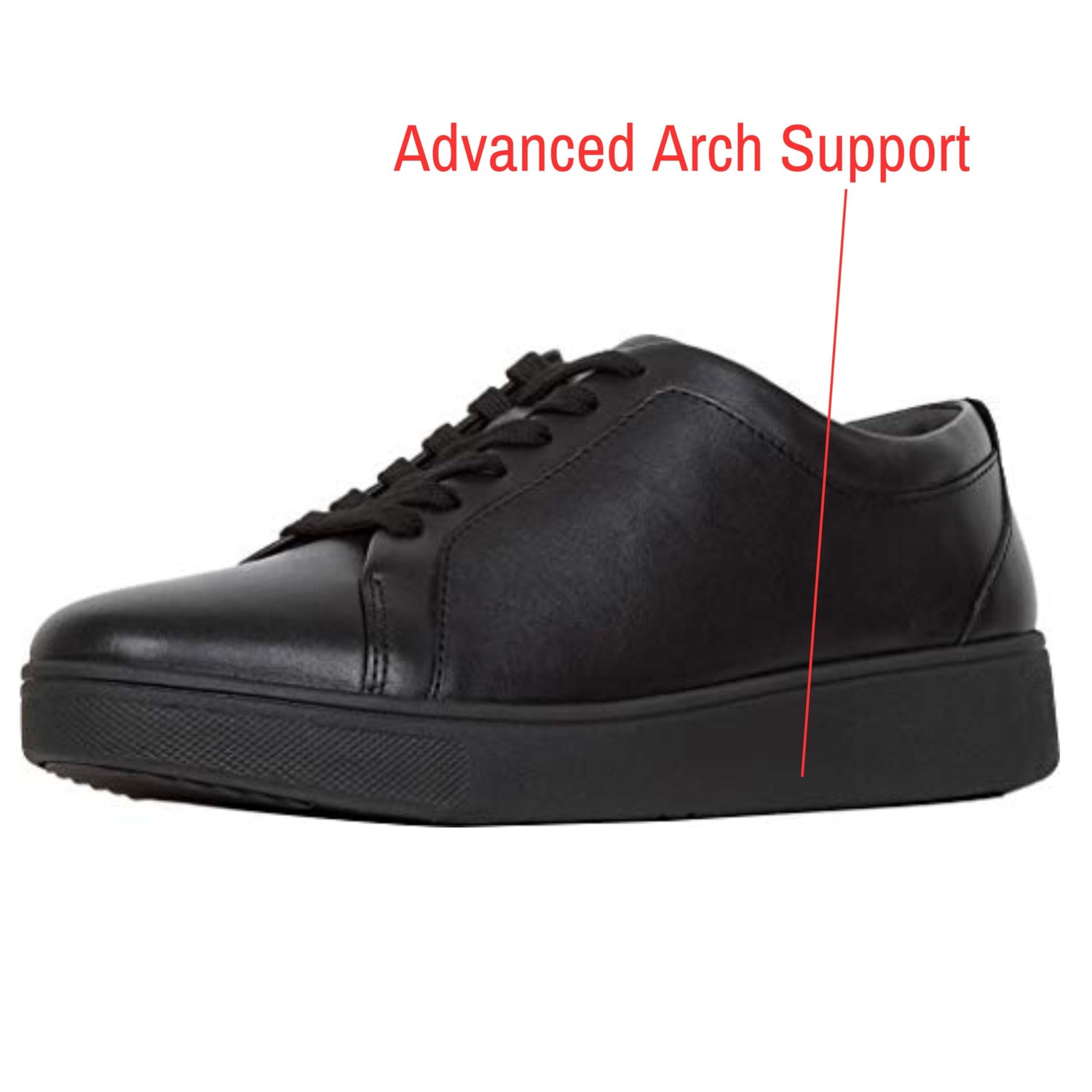 Fitflop Rally Tennis Sneaker-Leather-Updated, Zapatillas sin Cordones Mujer, Negro (All Black), 41 EU