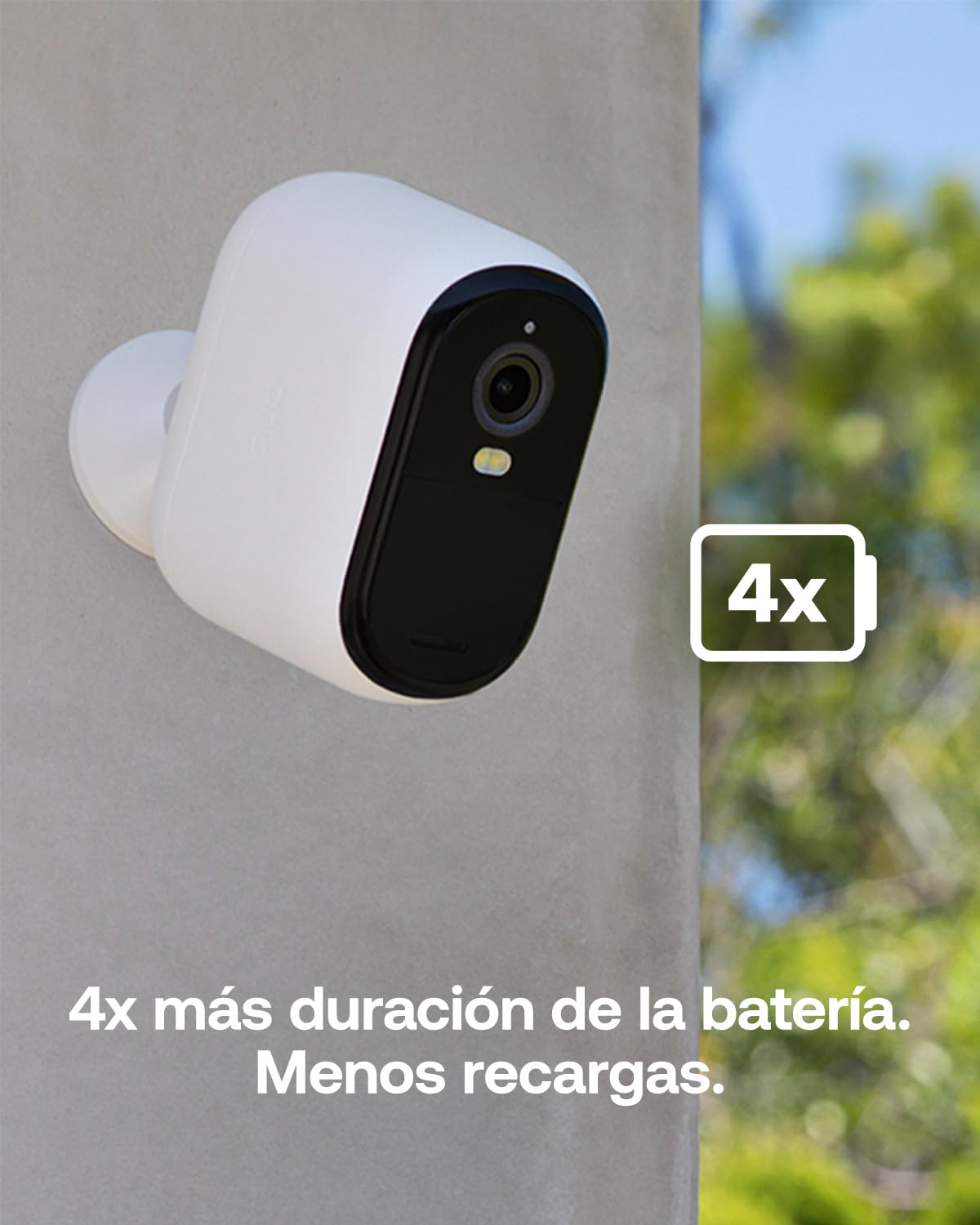 Arlo Essential 3 2K XL, cámara WiFi Exterior, batería de 24 Meses, visión Nocturna en Color, Sirena, Audio bidireccional, 2 cámaras Blancas