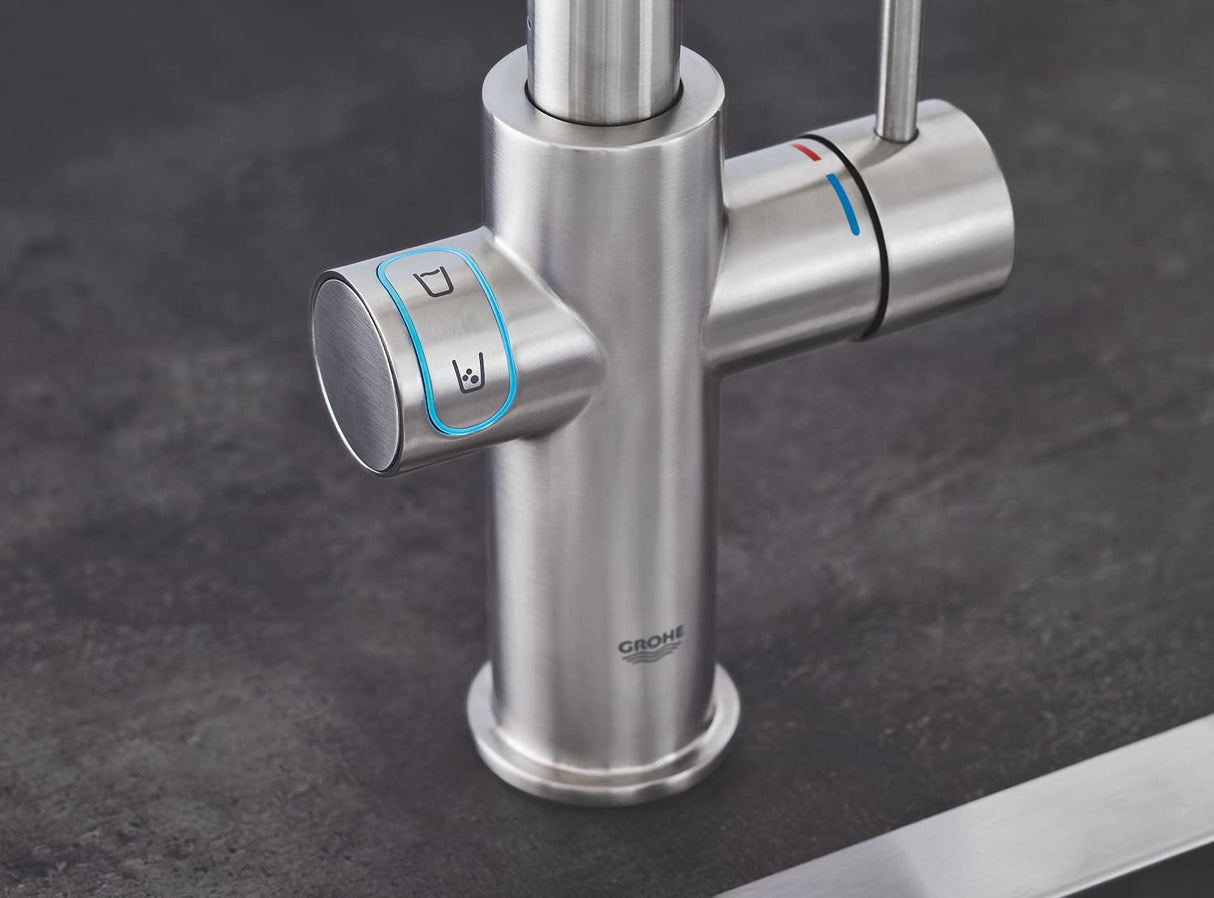 Grohe Blue Home Starter Kit - grifo de cocina con filtro de agua, caño en L (31454DC1)