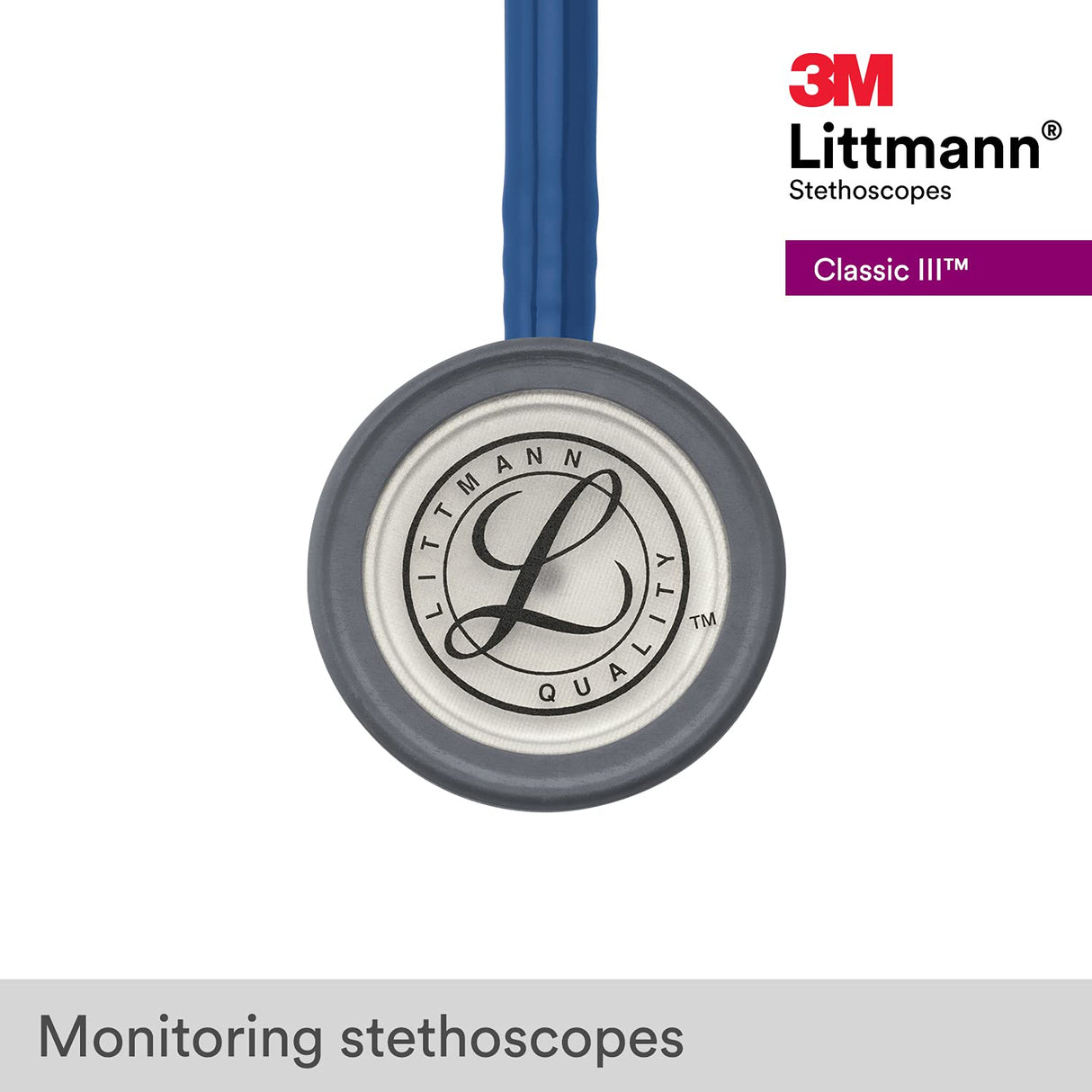Littmann Classic III - Fonendoscopio, de acero inoxidable, 69 cm, color azul marino