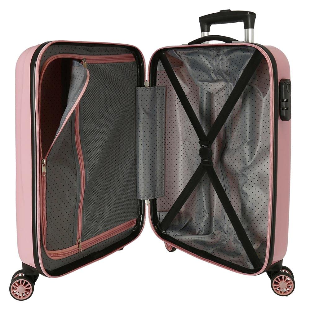 Disney Best of Stitch Maleta de Cabina Rosa 38x55x20 cms Rígida ABS Cierre de combinación Lateral 34L 2 kgs 4 Ruedas Dobles Equipaje Mano