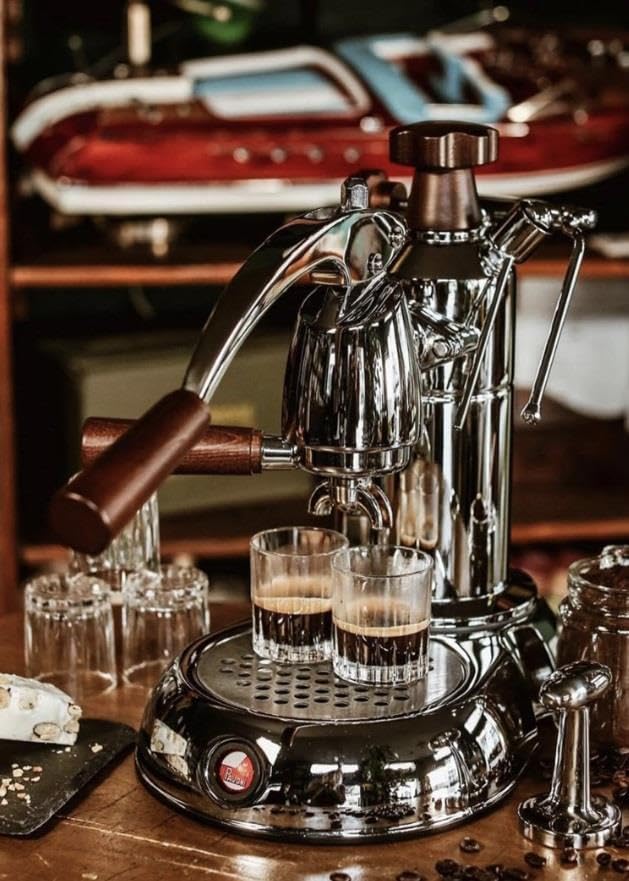 La Pavoni Lever Handle Coffee Maker with a Capacity of 0.8l from Smeg Stradivari Europiccola Lusso LPLSTH01EU, Steel