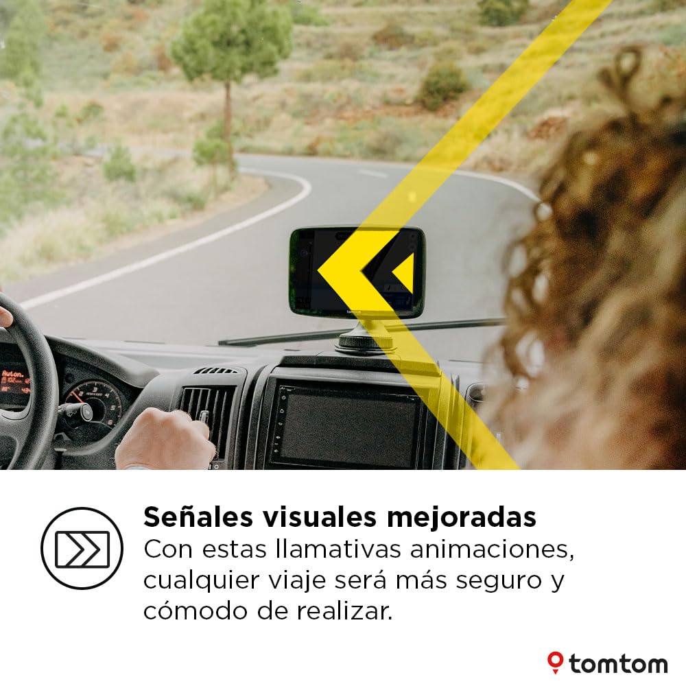 TomTom GPS para Autocaravana GO Camper MAX de 2. Gen. Pantalla de 7" con PDI, actualizaciones por Wi-Fi, TomTom Traffic, perfiles de vehículo, mapas del Mundo y Zonas de Bajas emisiones
