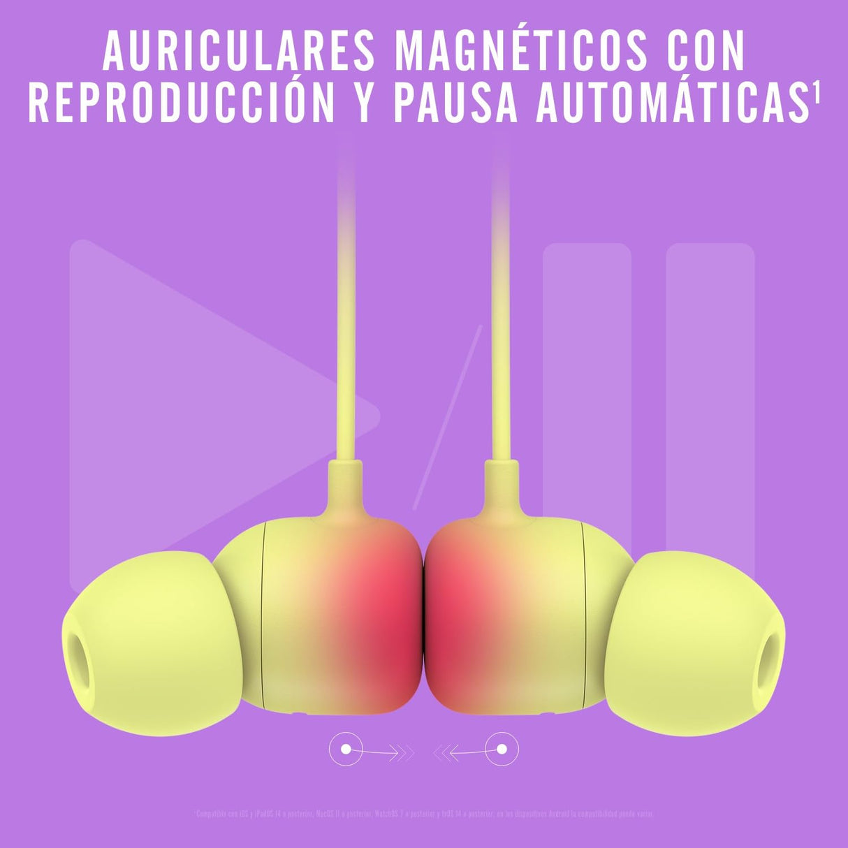 Beats Auriculares inalámbricos Flex – Chip Apple W1, Auriculares magnéticos, Bluetooth de Clase 1, 12 Horas de Sonido ininterrumpido - Amarillo