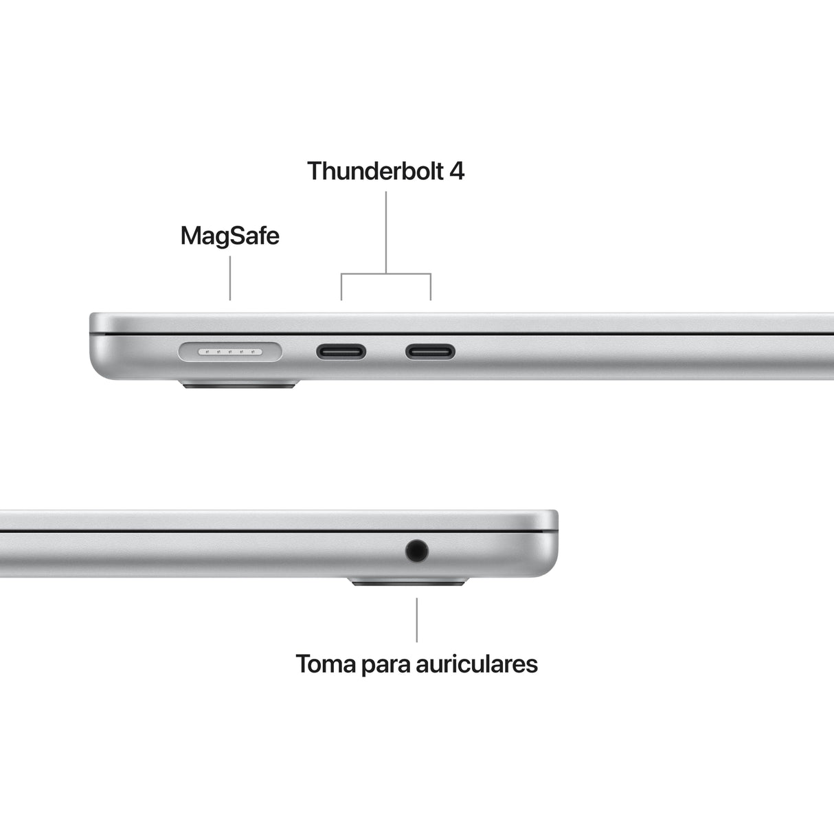 Apple 2025 MacBook Air de 13 Pulgadas con Chip M4: diseñado para Apple Intelligence, Pantalla Liquid Retina de 13,6 Pulgadas, 16 GB de Memoria unificada, 256 GB SSD, Teclado portugués; Plata