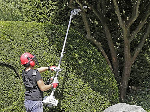 IKRA Herramienta multifunción a Gasolina IBKH 33, 4en1, Incl. prolongación, Lima de Cadena y Placa de protección