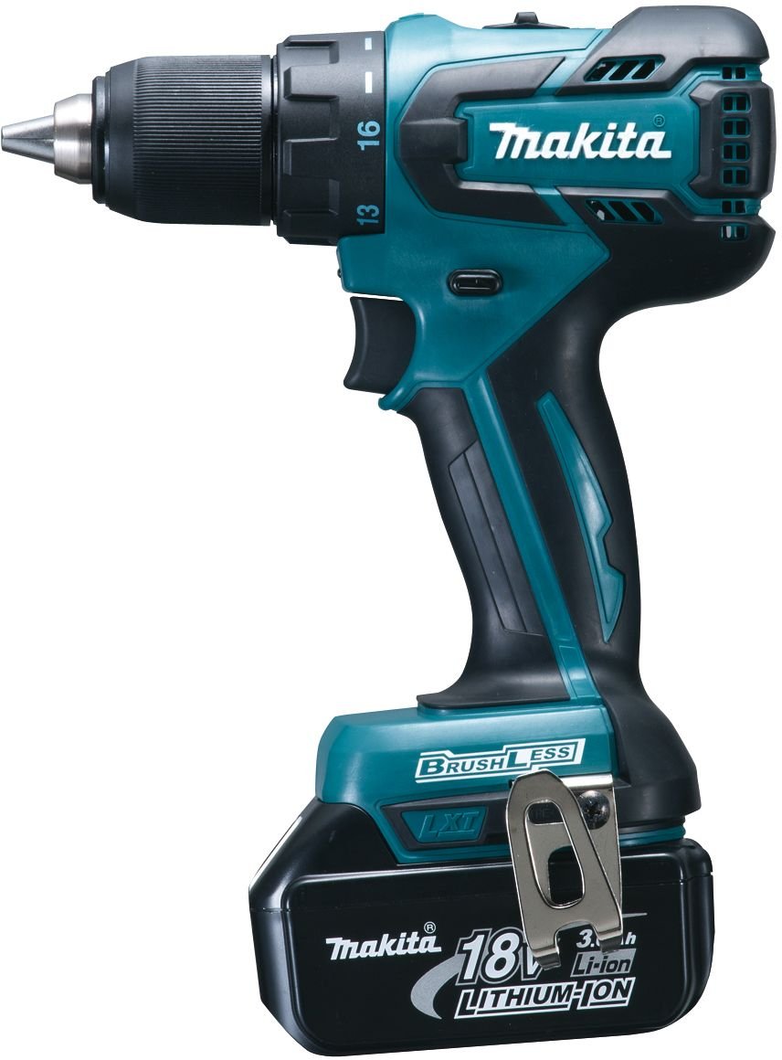 Makita DDF459RF4J Taladro Atornillador inalámbrico (180 V, 30 Ah, con 4 baterías y Cargador) 0 W, 18 V, Turquesa Negro, One size