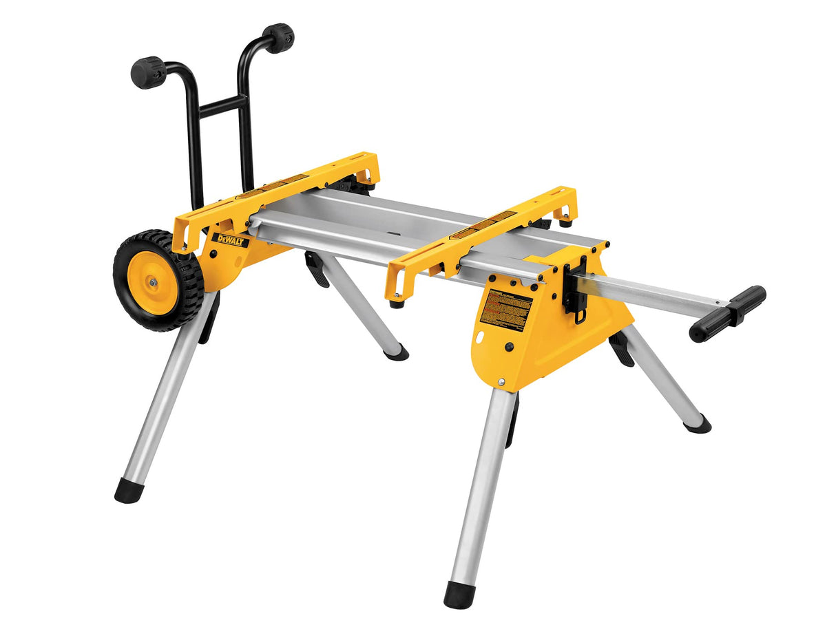 DEWALT DE7400-XJ - Mesa de Trabajo para Sierras con Ruedas de Alta Resistencia, Soporte Estacionario Ligero y Fácilmente Transportable en Aluminio, 83x91cm, Peso 15,5kg, Carga Máxima de Uso 68kg
