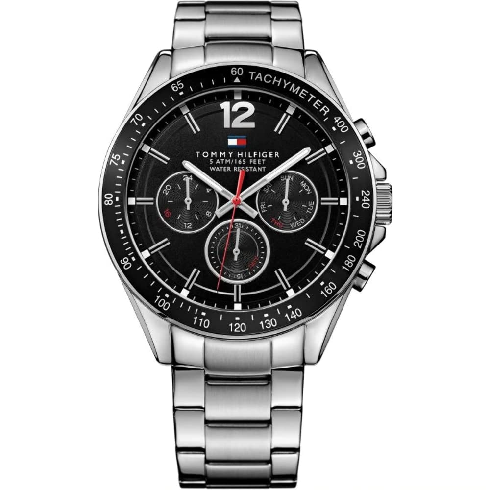 Tommy Hilfiger Reloj Analógico de Cuarzo multifunción para Hombre con Correa en Acero Inoxidable Plateada - 1791104