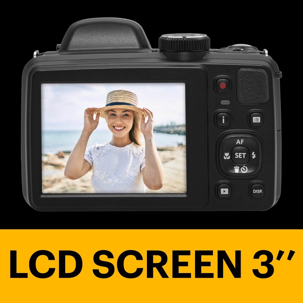 KODAK Pixpro Astro Zoom AZ426 - Cámara Digital Bridge, Zoom Óptico 42X, Gran Angular de 24 mm, 20 Megapíxeles, LCD 3, Video Full HD 1080p, Batería Li-ion - Negra