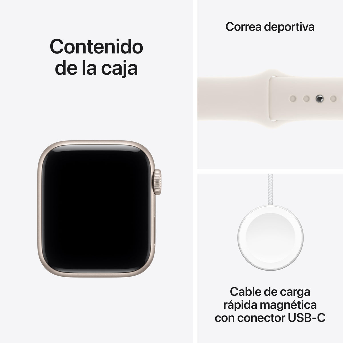 Apple Watch SE 3 GPS+Cellular caja de aluminio blanco estrella de 40 mm y correa deportiva blanco estrella-Talla M/L.Monitores de entreno y sueño,monitor de frecuencia cardiaca,pantalla siempre activa
