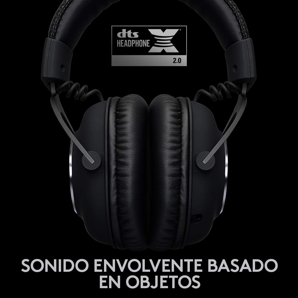 Logitech G PRO X LIGHTSPEED Auriculares inalámbricos para gaming con tecnología de filtro Blue VO!CE, transductores Pro-G de 50mm, DTS Headphone: X 2.0, 20+ horas batería, PC, PS5, PS4, Switch - Negro