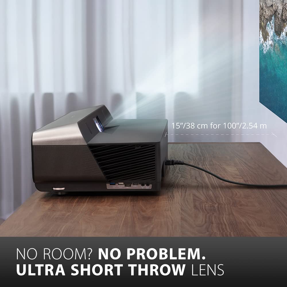 ViewSonic X1000-4K UHD Proyector de Tiro Corto, Ultra HD 4K HDR con Barra de Sonido Harman Kardon, Cine en Casa, WiFi y Bluetooth