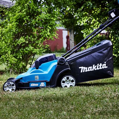 WDERNI Makita DLM432PT2 Akku-Rasenmäher 2x18V / 5,0 Ah, 2 Akkus + Doppelladegerät, 36 V, Gasolina