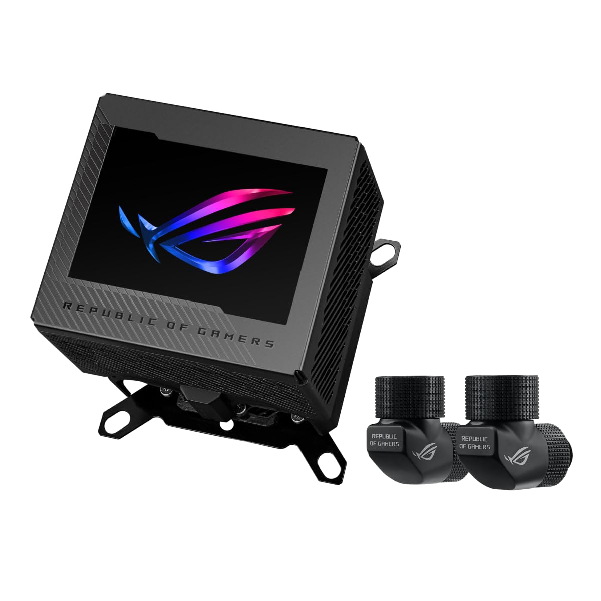 ASUS ROG Ryujin III WB - Bloque de agua para CPU LCD (Asetek con 178 aletas de refrigeración y placa de refrigeración de aleación de cobre, pantalla LCD de 3,5 pulgadas, ventilador VR integrado,