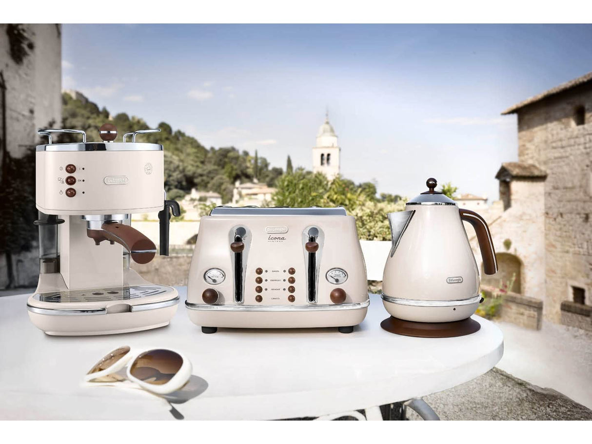 De'Longhi ECOV 311.BG Cafetera Automática, 1100 W, 1.4 L, 15 Bares, 2 Tazas, Acero Inoxidable, Beige