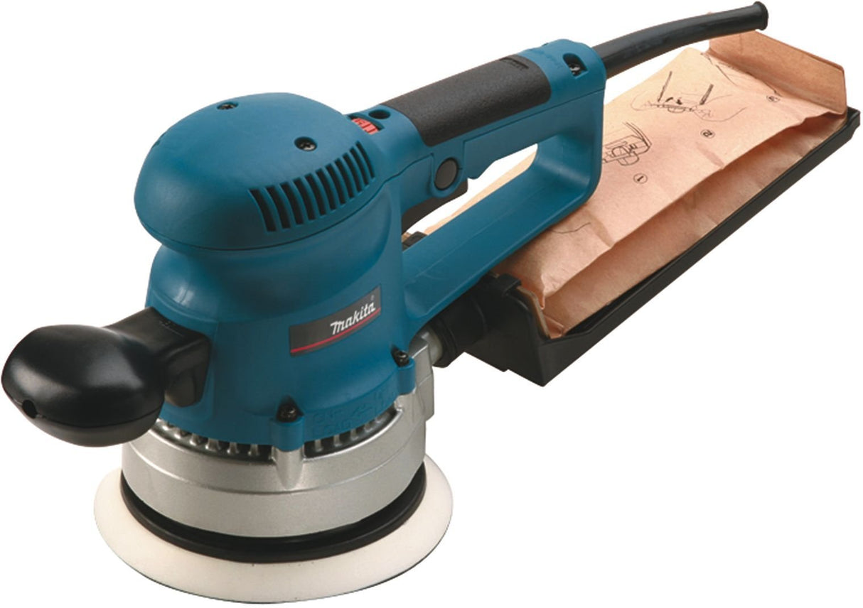Makita BO6030JX Lijadora rotorbital 150mm 310W + 30 discos de lijado + maletin Makpac
