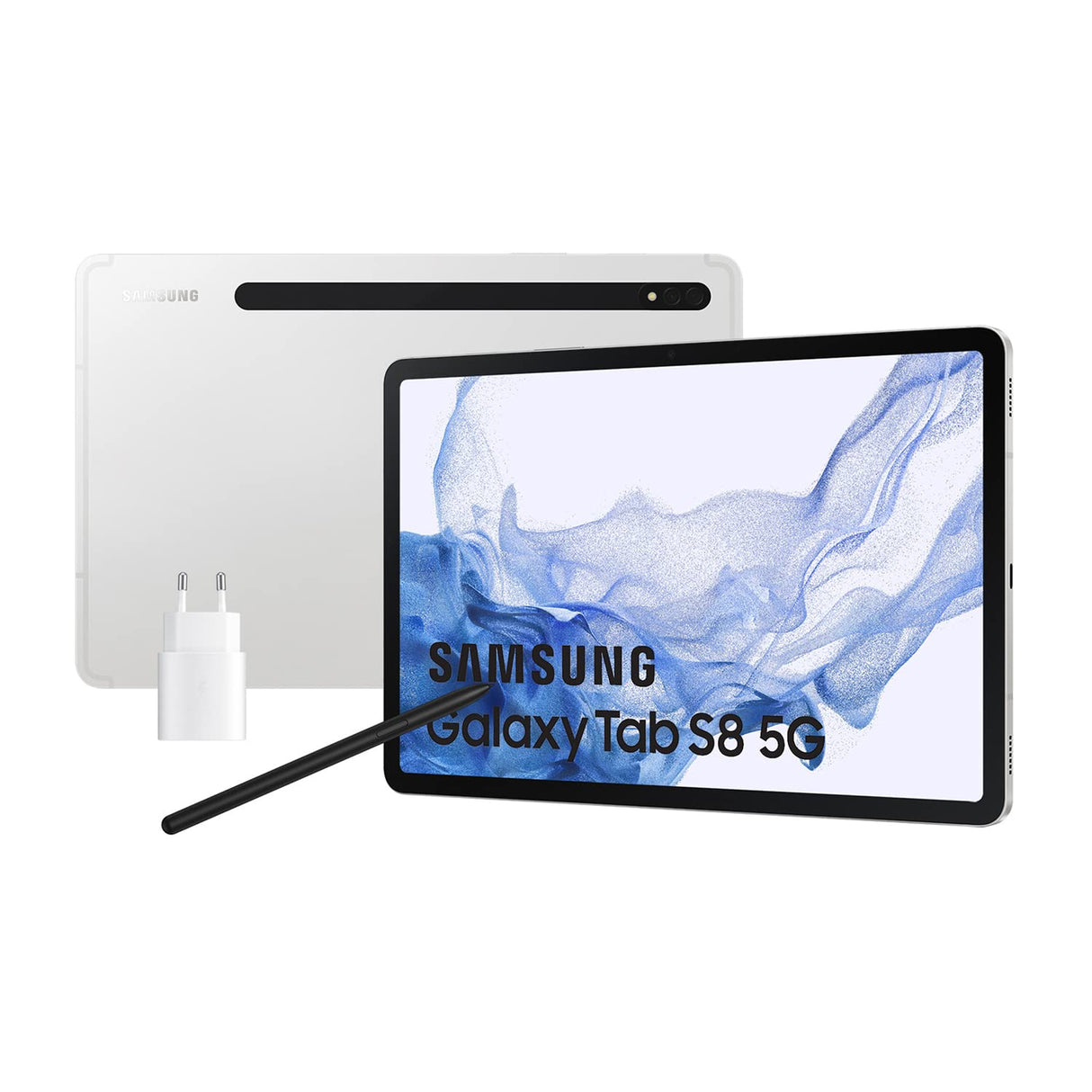 Samsung Galaxy Tab S8 con cargador – Tablet de 11" (8GB RAM, 256GB Almacenamiento, 5G, Android 12) Plata - Versión española