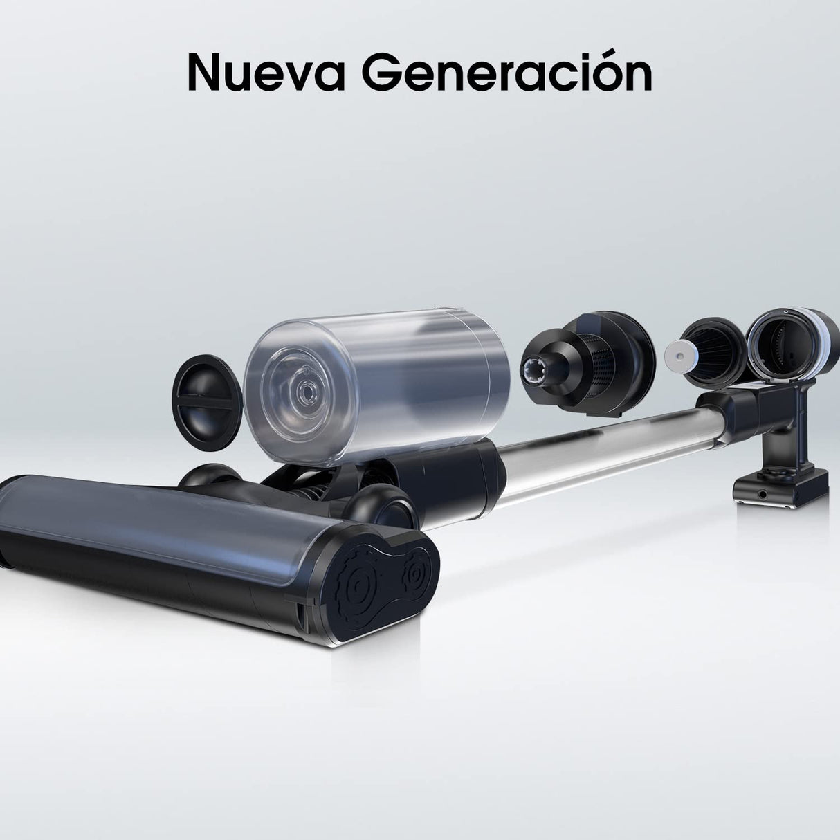 Hisense HVC6464A Aspirador Escoba sin cable, 25.2V, autonomía hasta 60 minutos , indicador LED de carga, accesorios para aspirar y fregar suelos con cepillo mopa